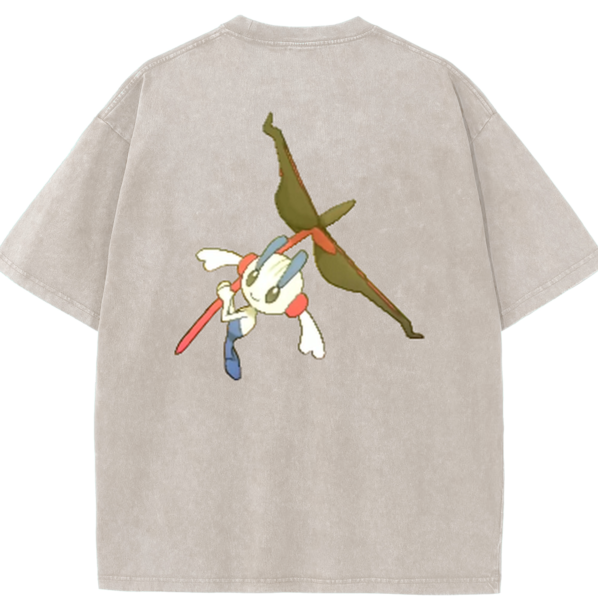 （画像用） ポケットモンスター Pokémon 綿100% ヴィンテージ風 半袖Tシャツ（背面プリント）