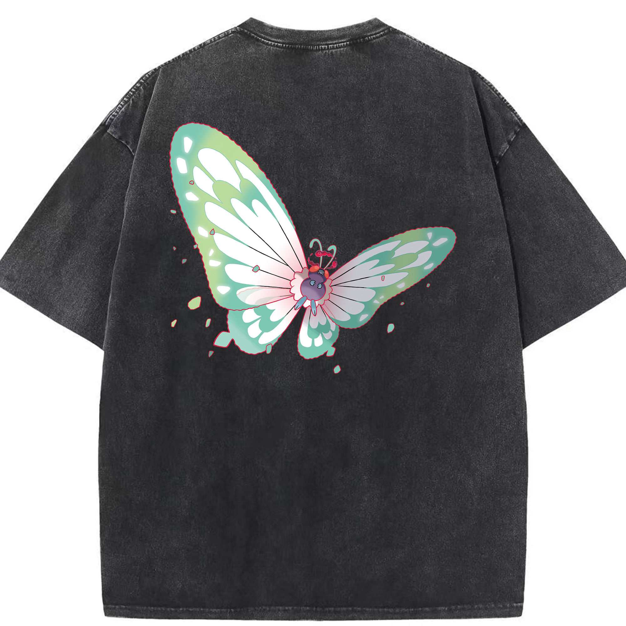 （画像用） ポケットモンスター Pokémon 綿100% ヴィンテージ風 半袖Tシャツ（背面プリント）