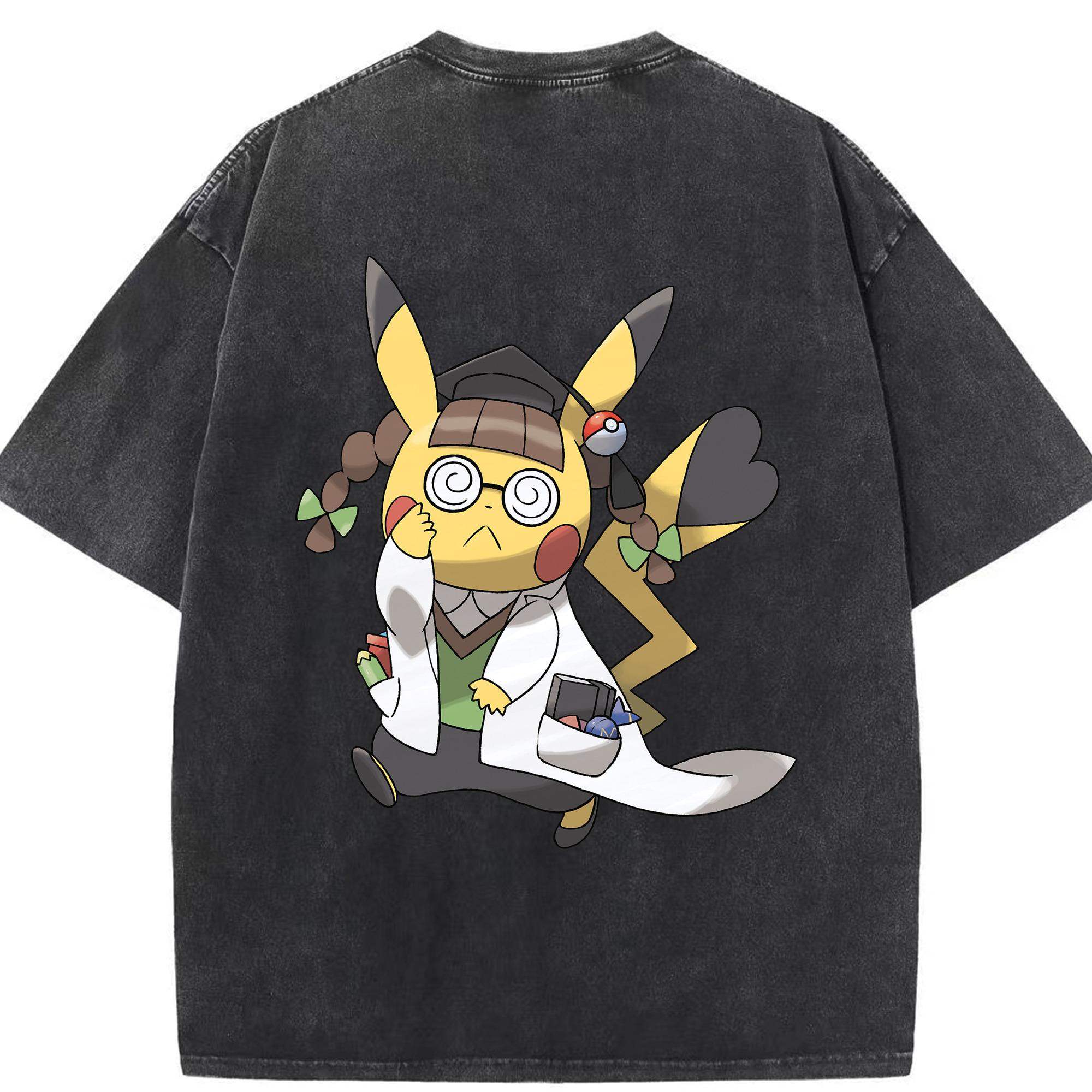 （画像用） ポケットモンスター Pokémon 綿100% ヴィンテージ風 半袖Tシャツ（背面プリント）