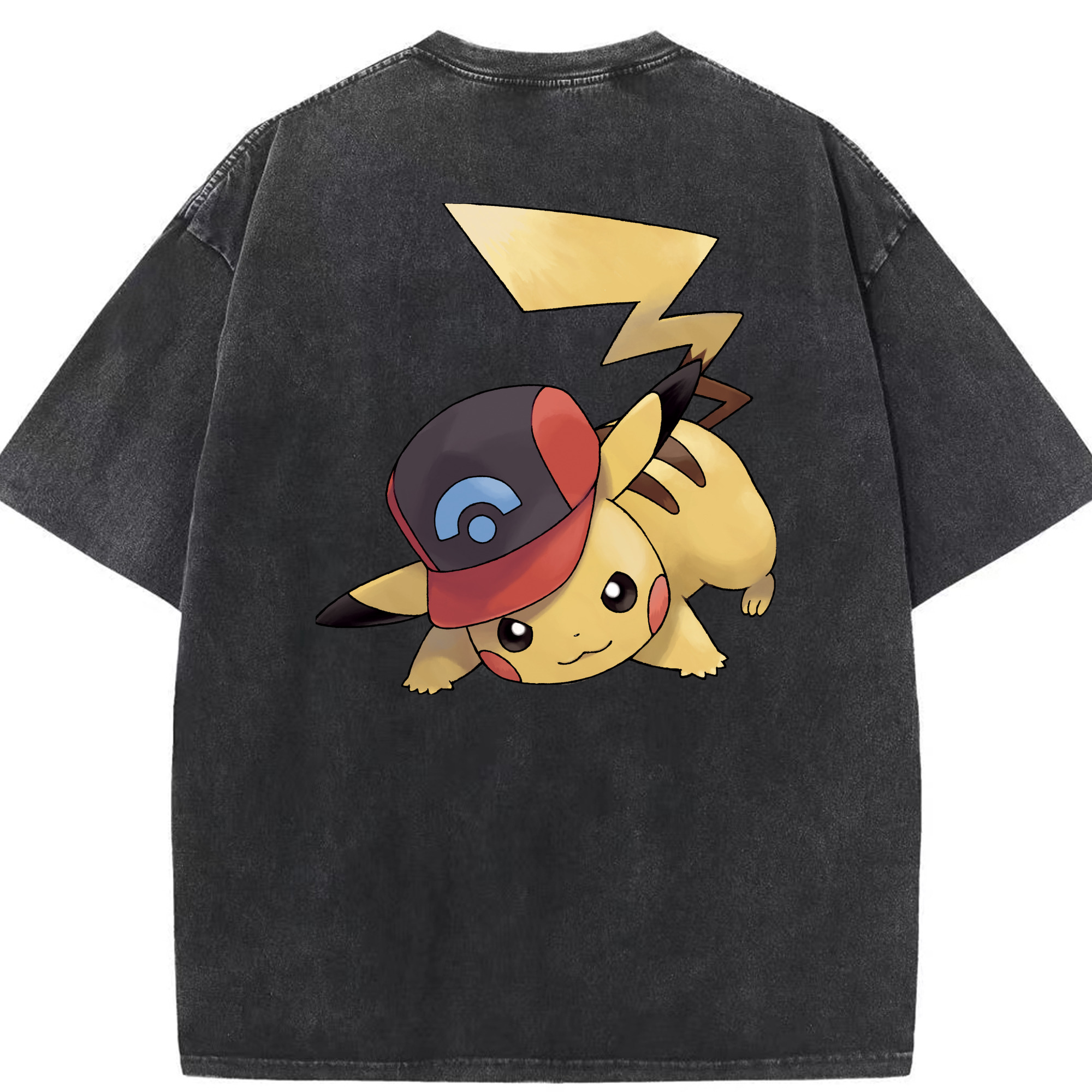（画像用） ポケットモンスター Pokémon 綿100% ヴィンテージ風 半袖Tシャツ（背面プリント）