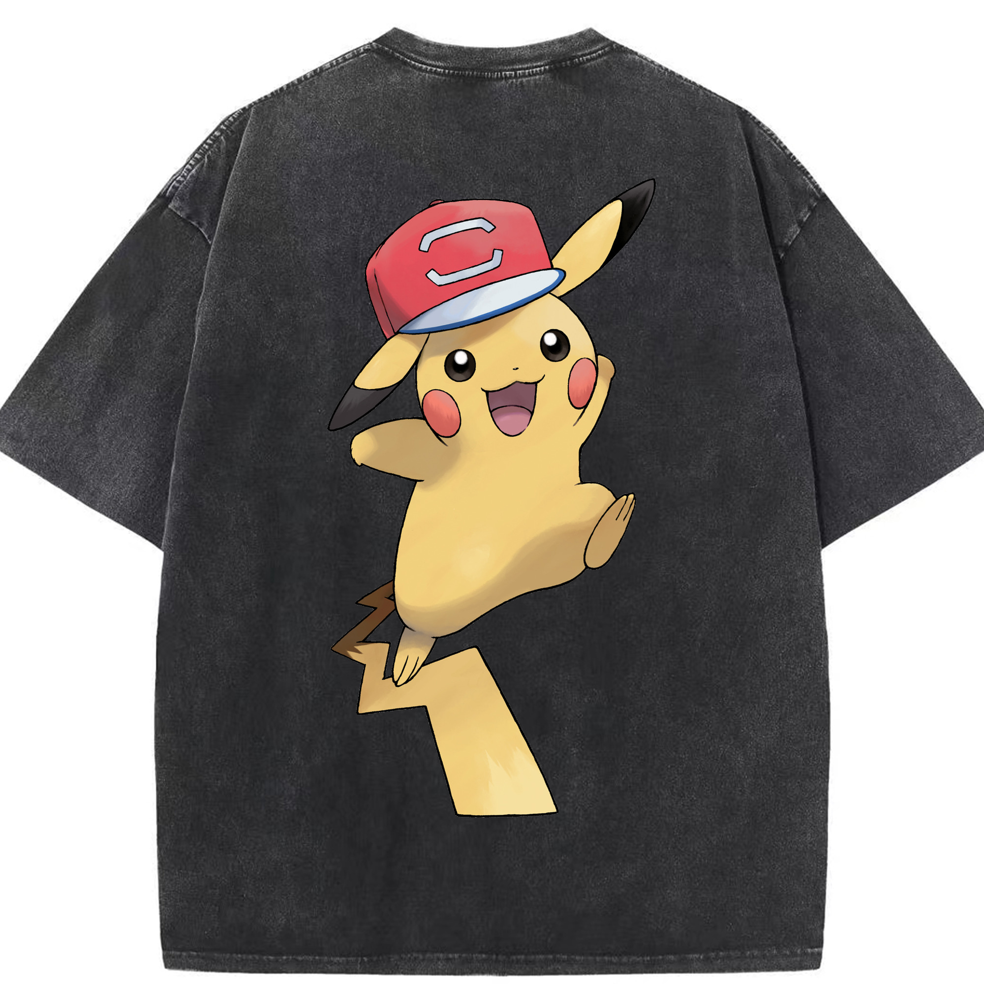（画像用） ポケットモンスター Pokémon 綿100% ヴィンテージ風 半袖Tシャツ（背面プリント）