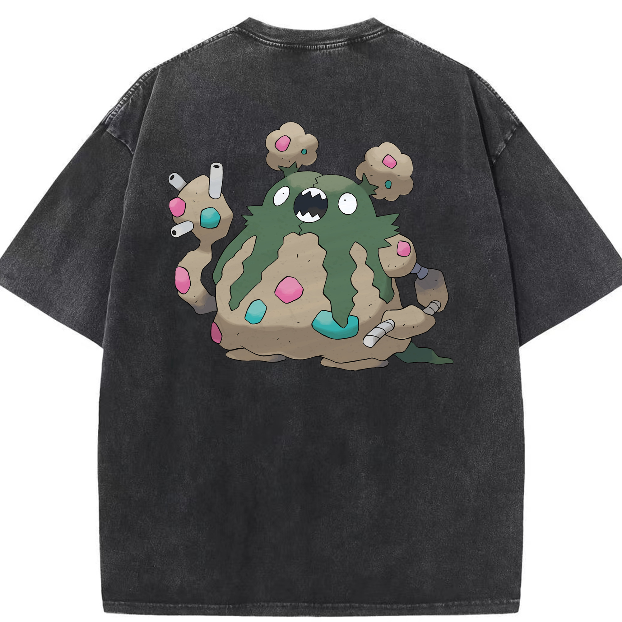 （画像用） ポケットモンスター Pokémon 綿100% ヴィンテージ風 半袖Tシャツ（背面プリント）
