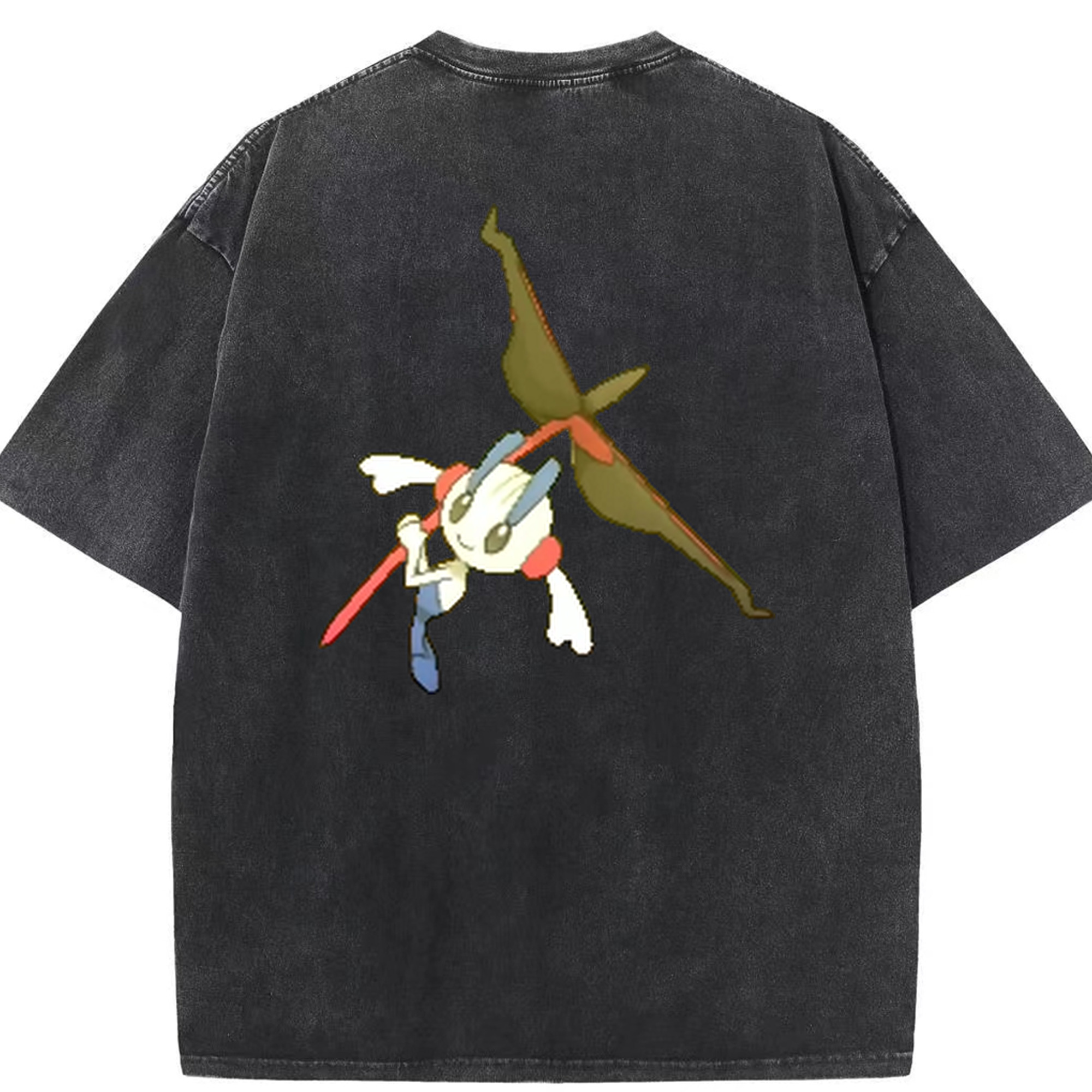 （画像用） ポケットモンスター Pokémon 綿100% ヴィンテージ風 半袖Tシャツ（背面プリント）