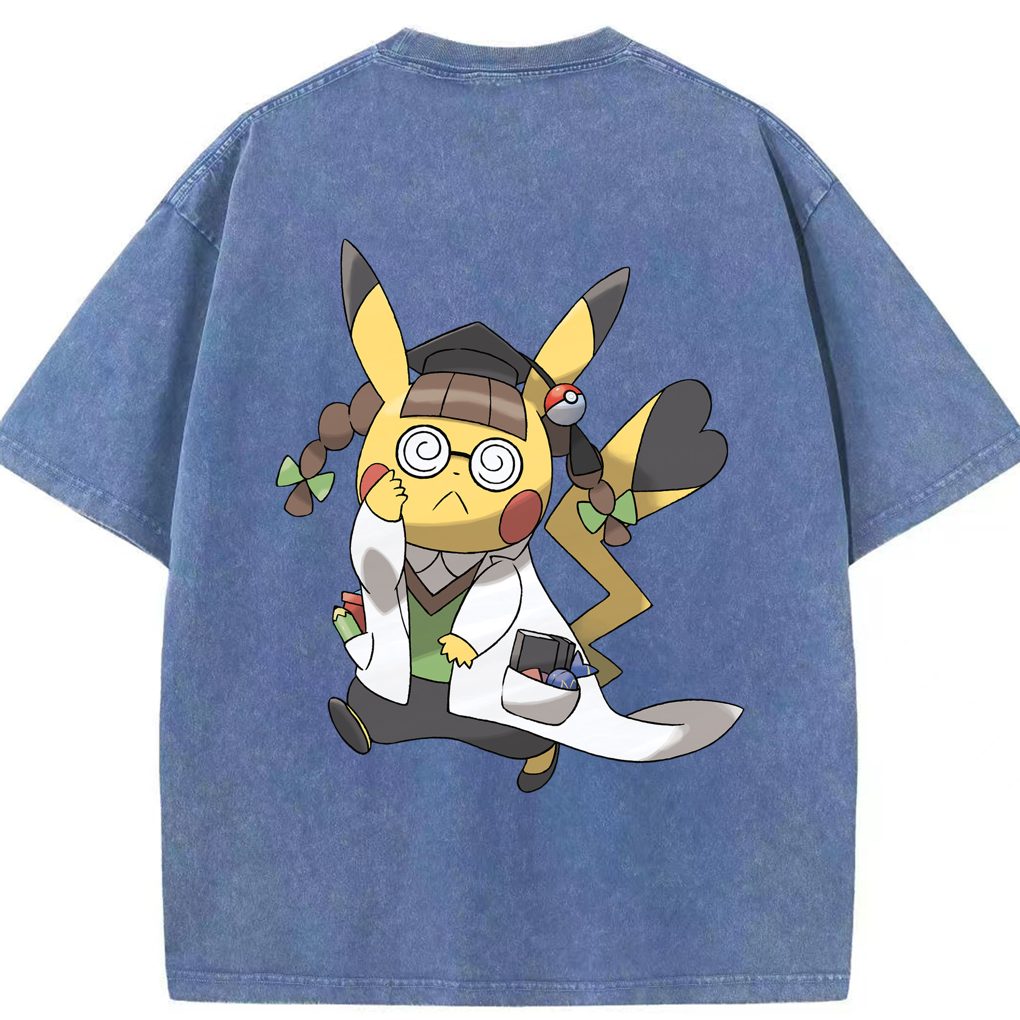 （画像用） ポケットモンスター Pokémon 綿100% ヴィンテージ風 半袖Tシャツ（背面プリント）