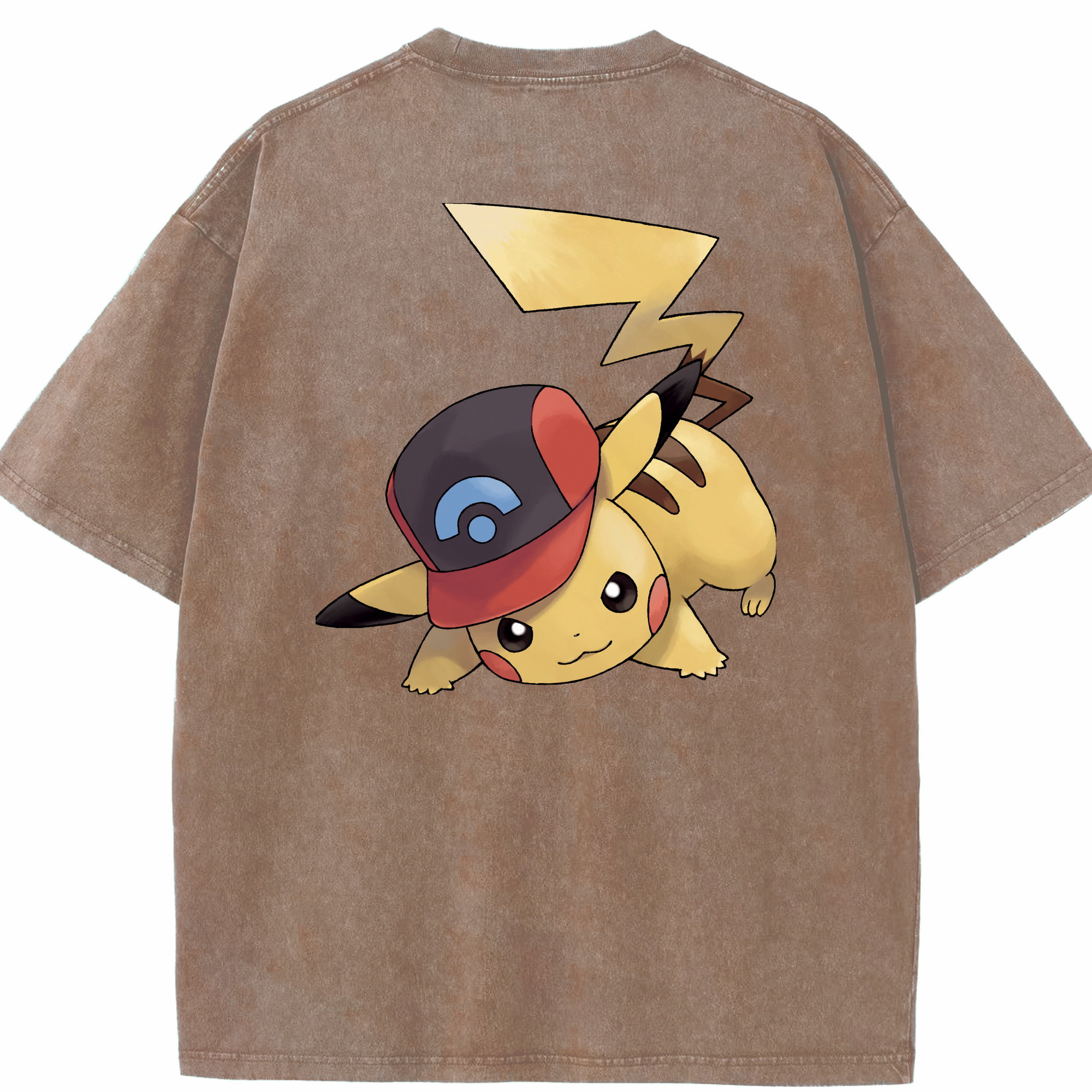 （画像用） ポケットモンスター Pokémon 綿100% ヴィンテージ風 半袖Tシャツ（背面プリント）