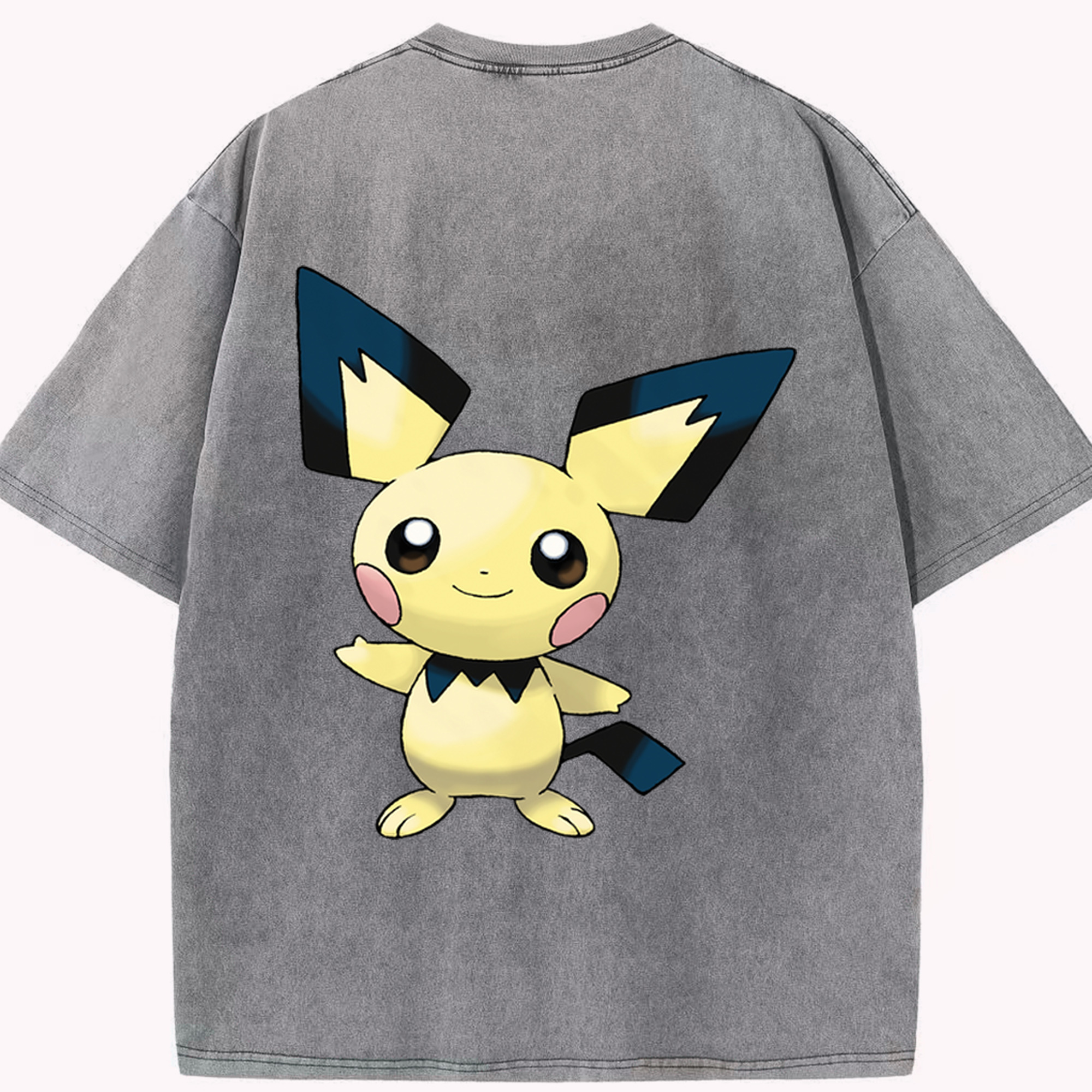 （画像用） ポケットモンスター Pokémon 綿100% ヴィンテージ風 半袖Tシャツ（背面プリント）