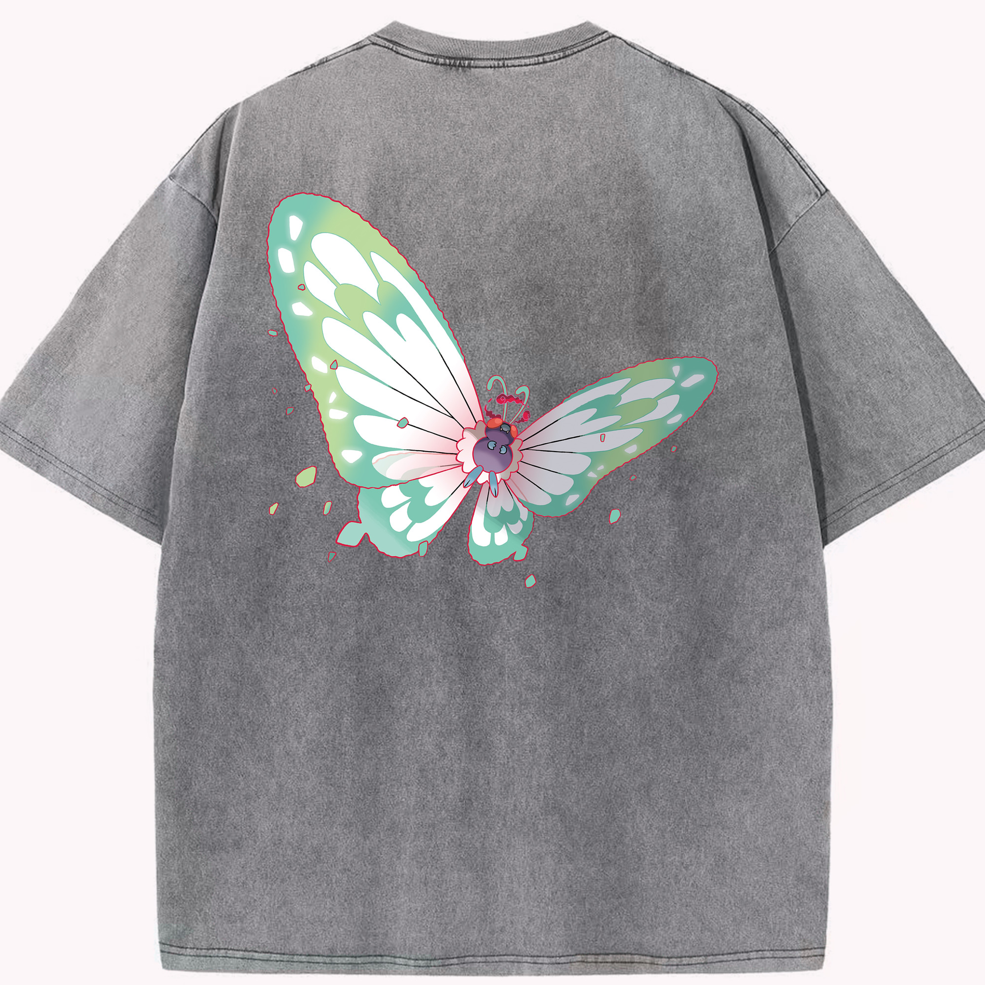 （画像用） ポケットモンスター Pokémon 綿100% ヴィンテージ風 半袖Tシャツ（背面プリント）
