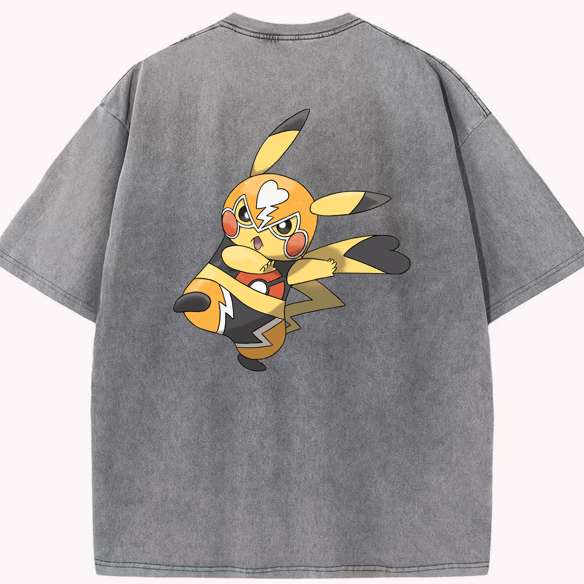 （画像用） ポケットモンスター Pokémon 綿100% ヴィンテージ風 半袖Tシャツ（背面プリント）