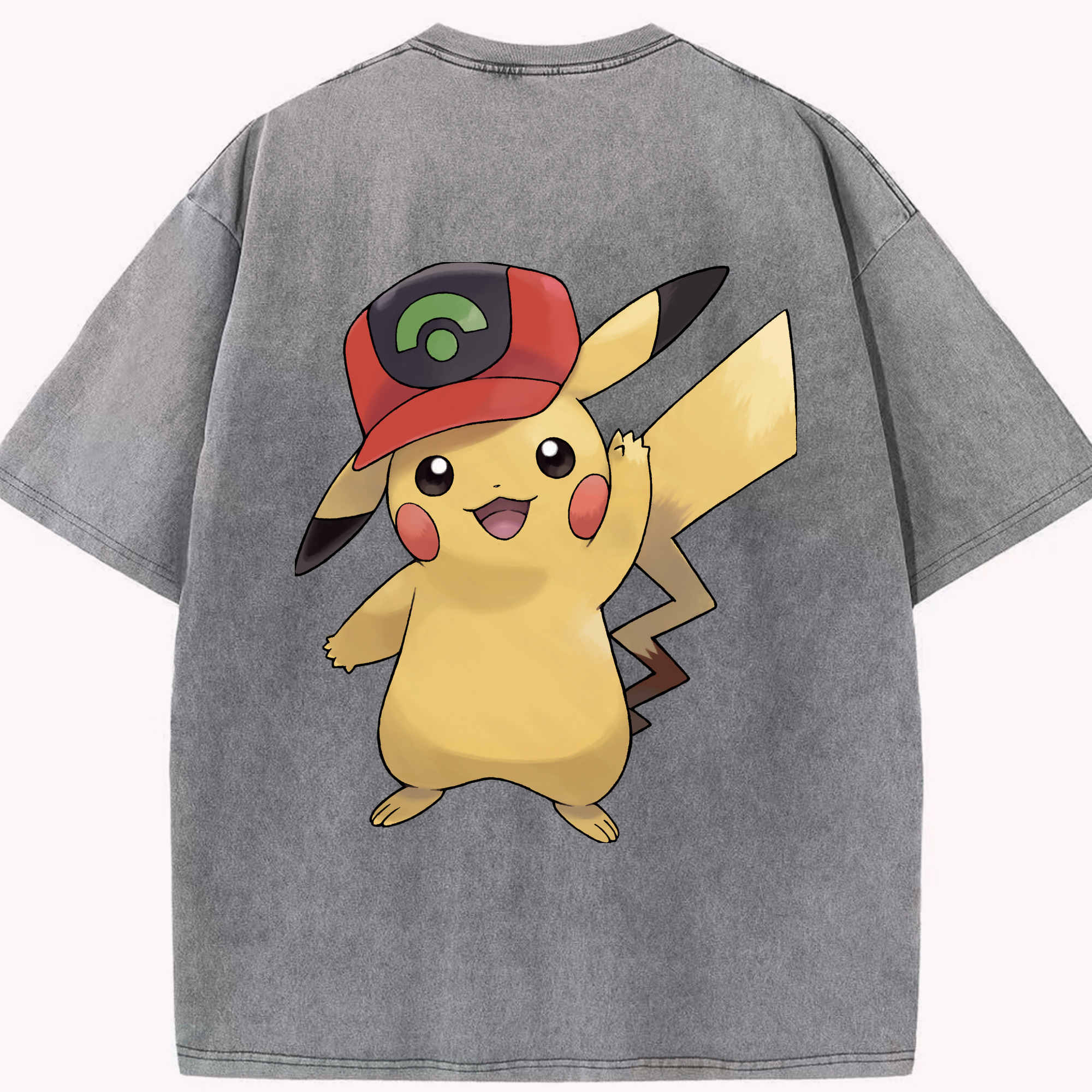 （画像用） ポケットモンスター Pokémon 綿100% ヴィンテージ風 半袖Tシャツ（背面プリント）