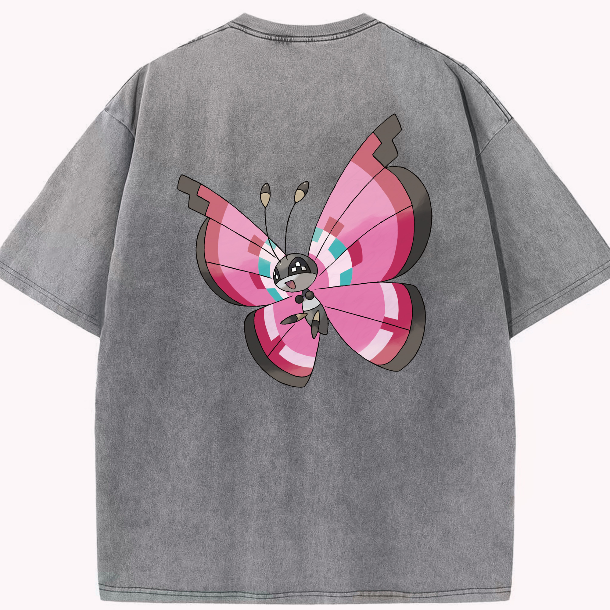 （画像用） ポケットモンスター Pokémon 綿100% ヴィンテージ風 半袖Tシャツ（背面プリント）