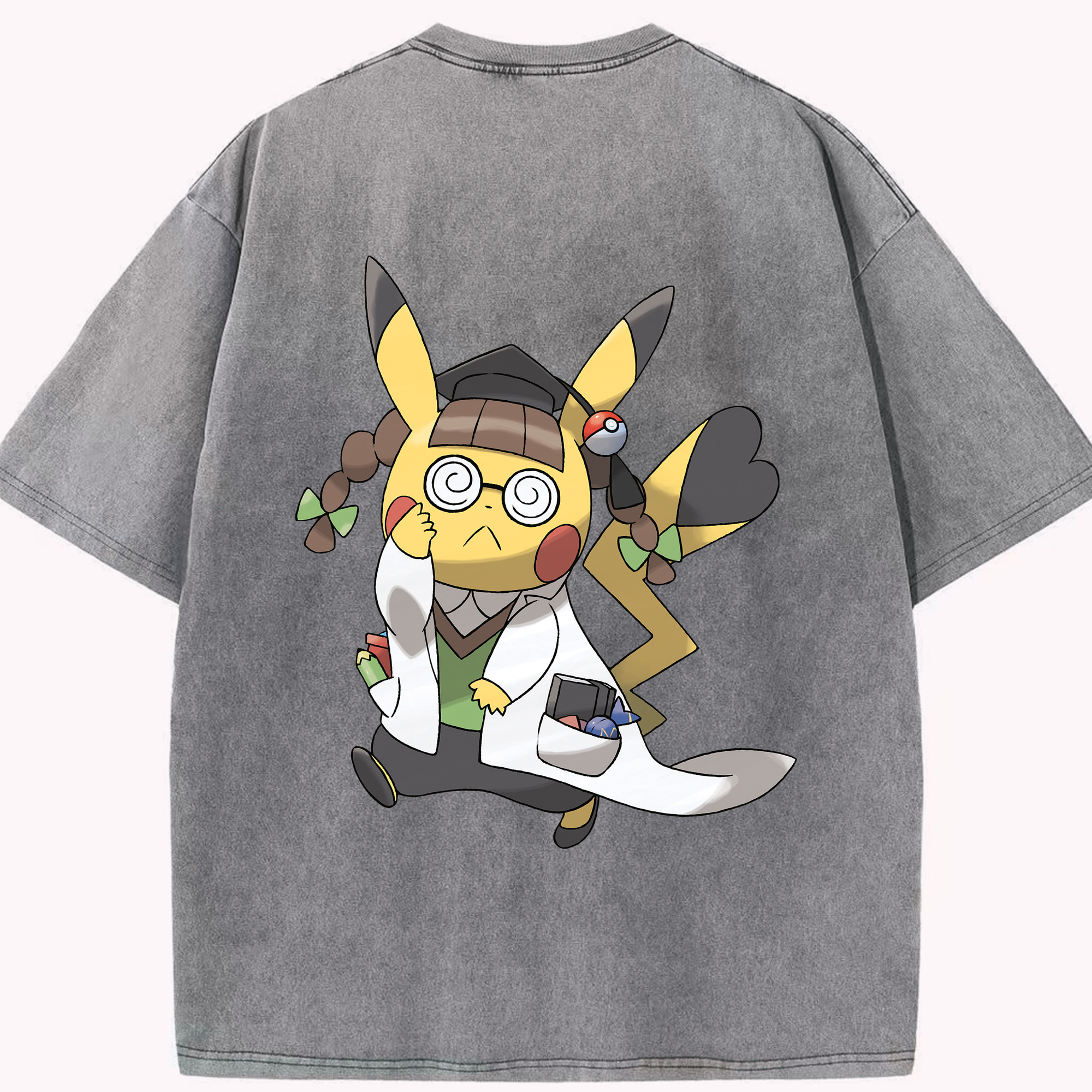 （画像用） ポケットモンスター Pokémon 綿100% ヴィンテージ風 半袖Tシャツ（背面プリント）