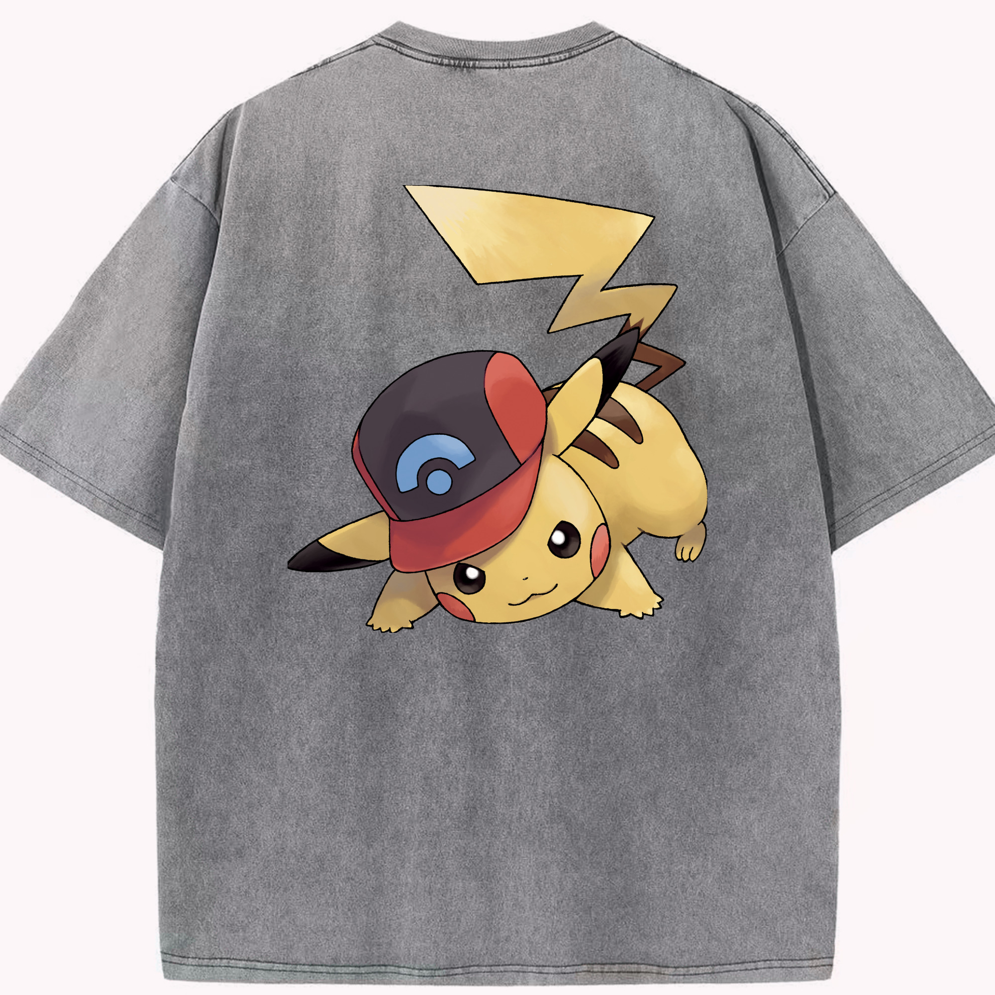 （画像用） ポケットモンスター Pokémon 綿100% ヴィンテージ風 半袖Tシャツ（背面プリント）