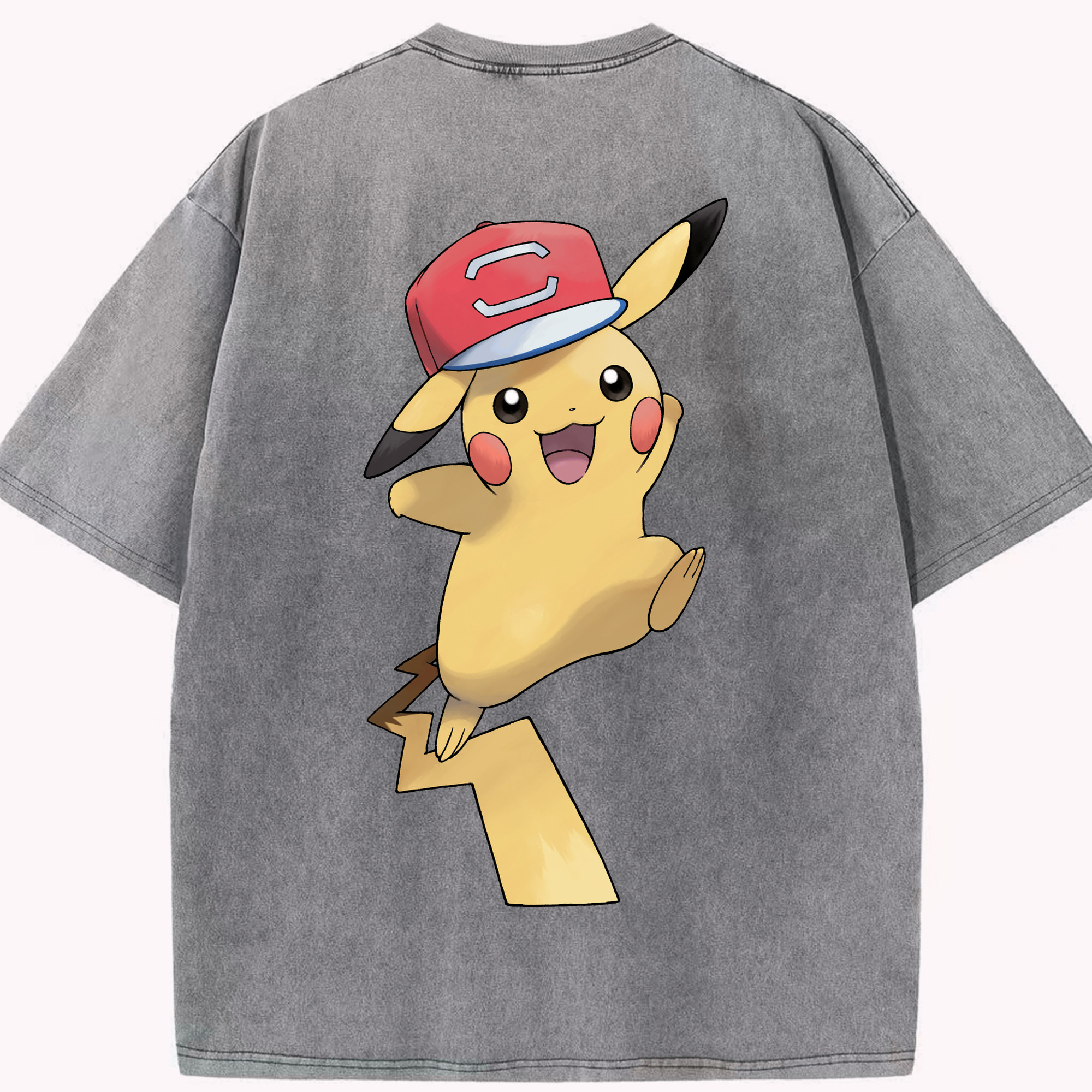 （画像用） ポケットモンスター Pokémon 綿100% ヴィンテージ風 半袖Tシャツ（背面プリント）