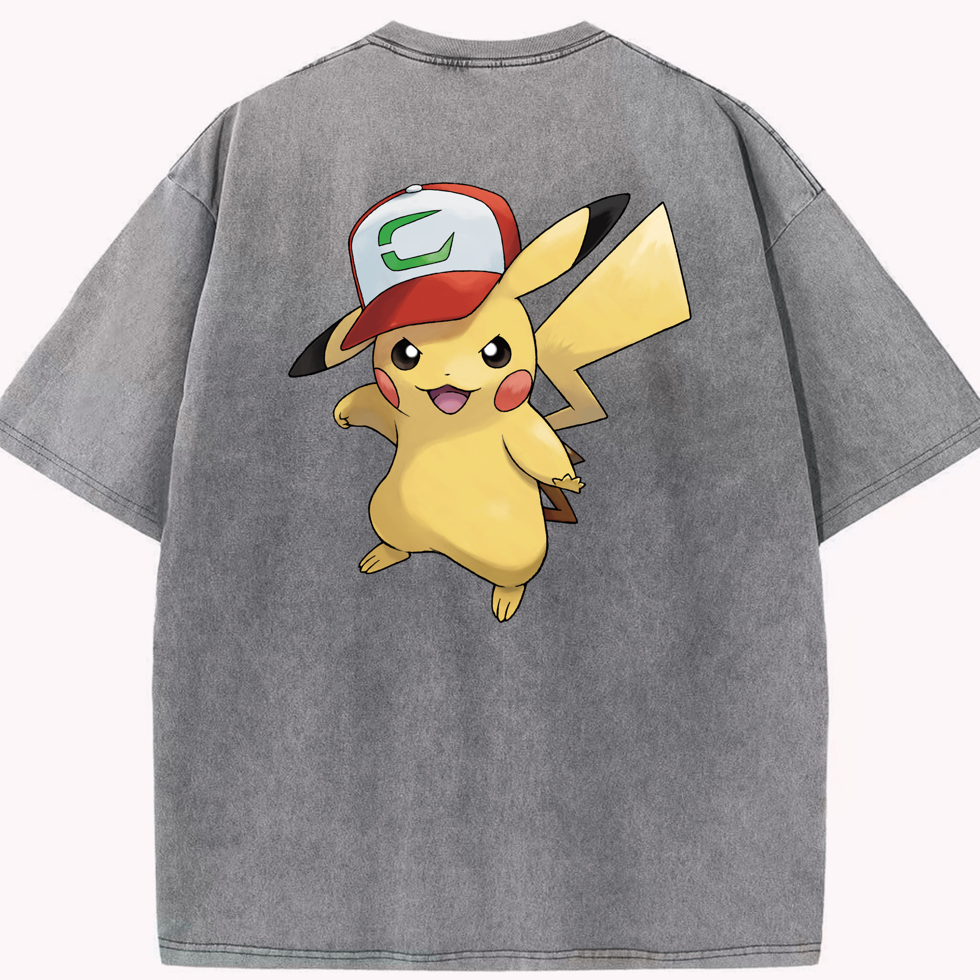 （画像用） ポケットモンスター Pokémon 綿100% ヴィンテージ風 半袖Tシャツ（背面プリント）