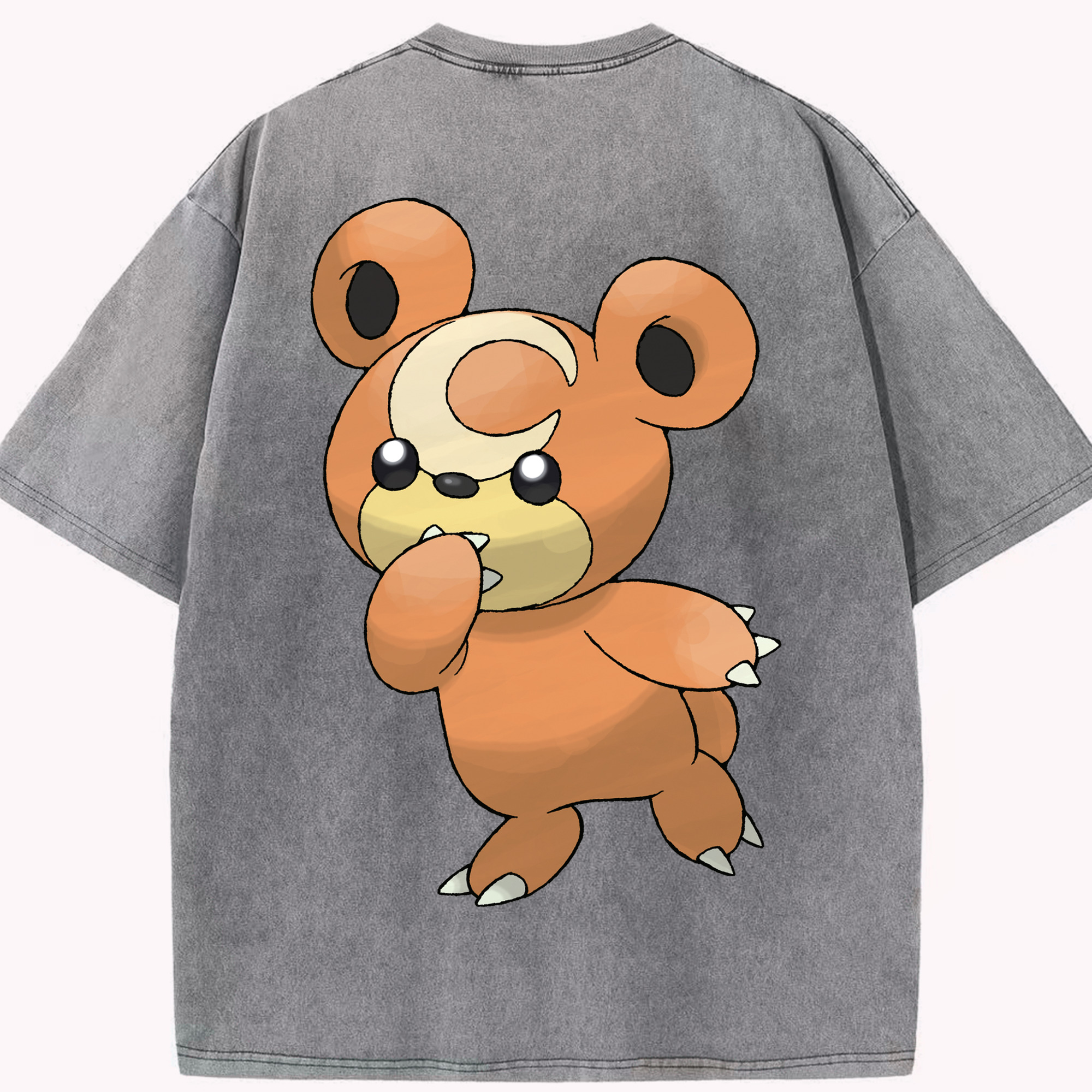 （画像用） ポケットモンスター Pokémon 綿100% ヴィンテージ風 半袖Tシャツ（背面プリント）