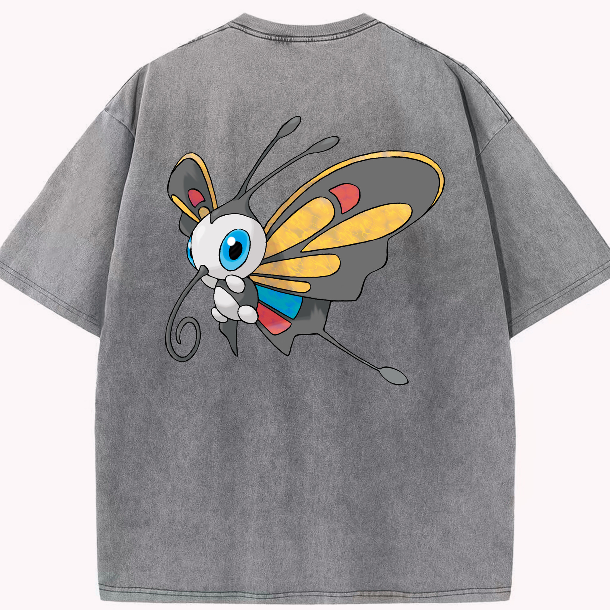（画像用） ポケットモンスター Pokémon 綿100% ヴィンテージ風 半袖Tシャツ（背面プリント）