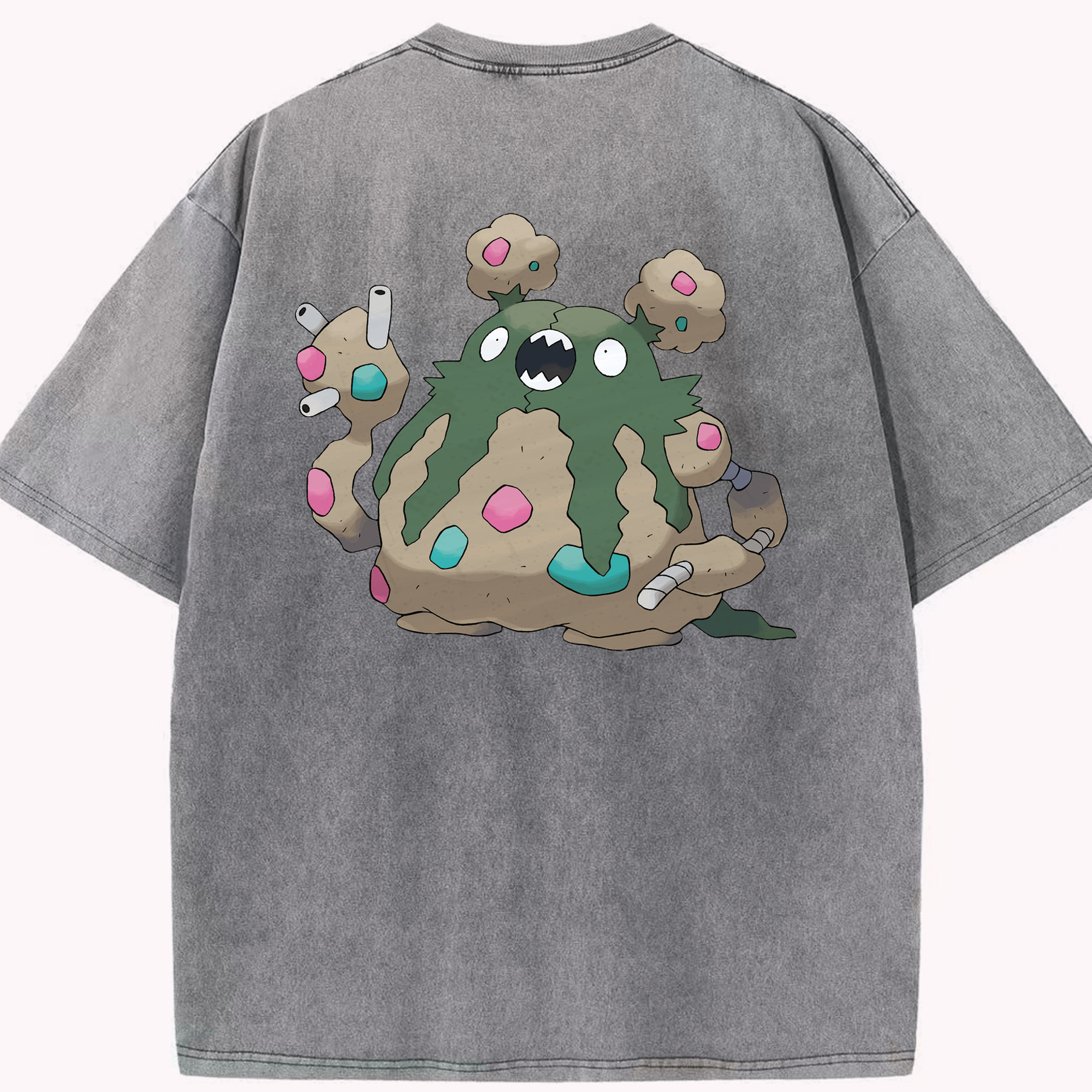 （画像用） ポケットモンスター Pokémon 綿100% ヴィンテージ風 半袖Tシャツ（背面プリント）