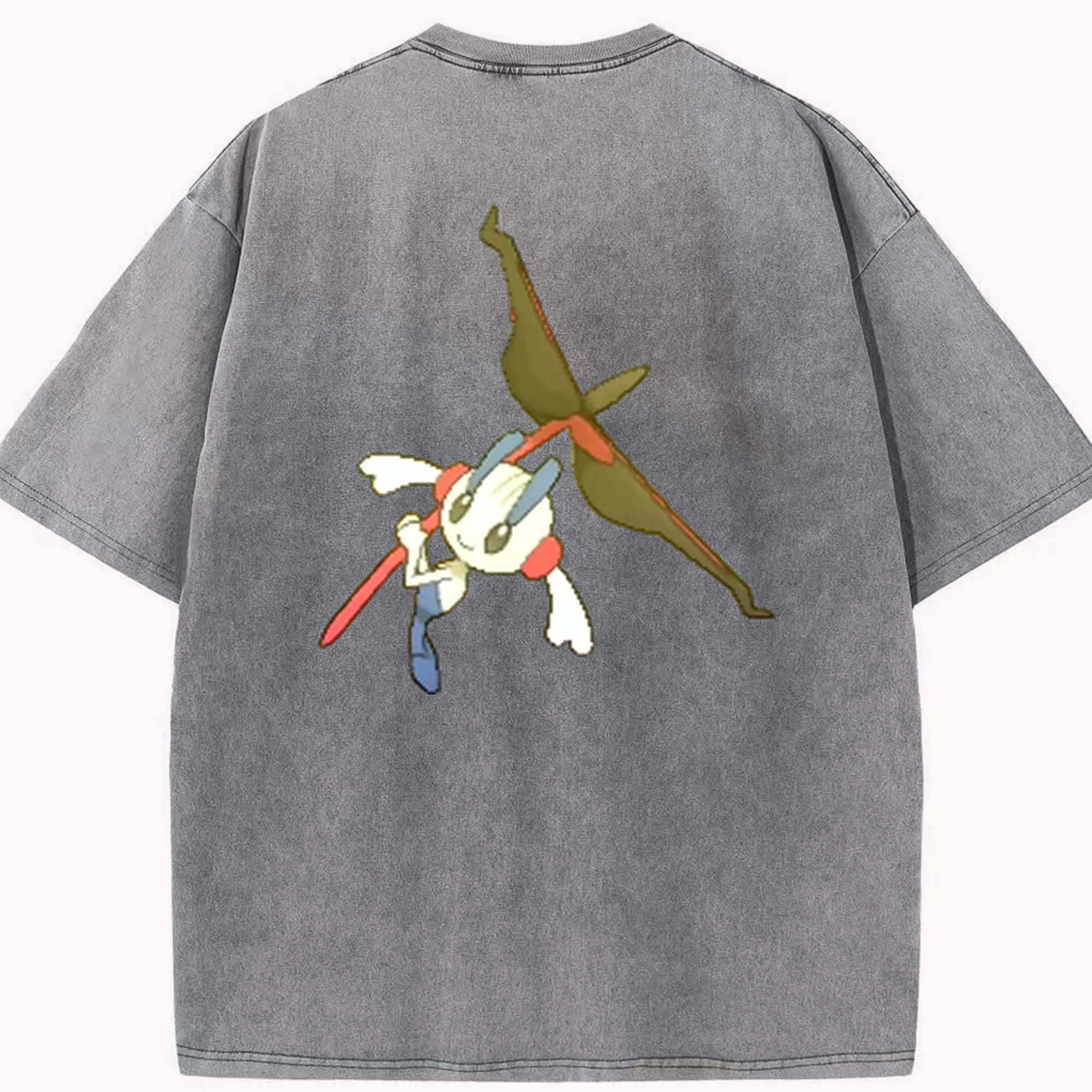 （画像用） ポケットモンスター Pokémon 綿100% ヴィンテージ風 半袖Tシャツ（背面プリント）