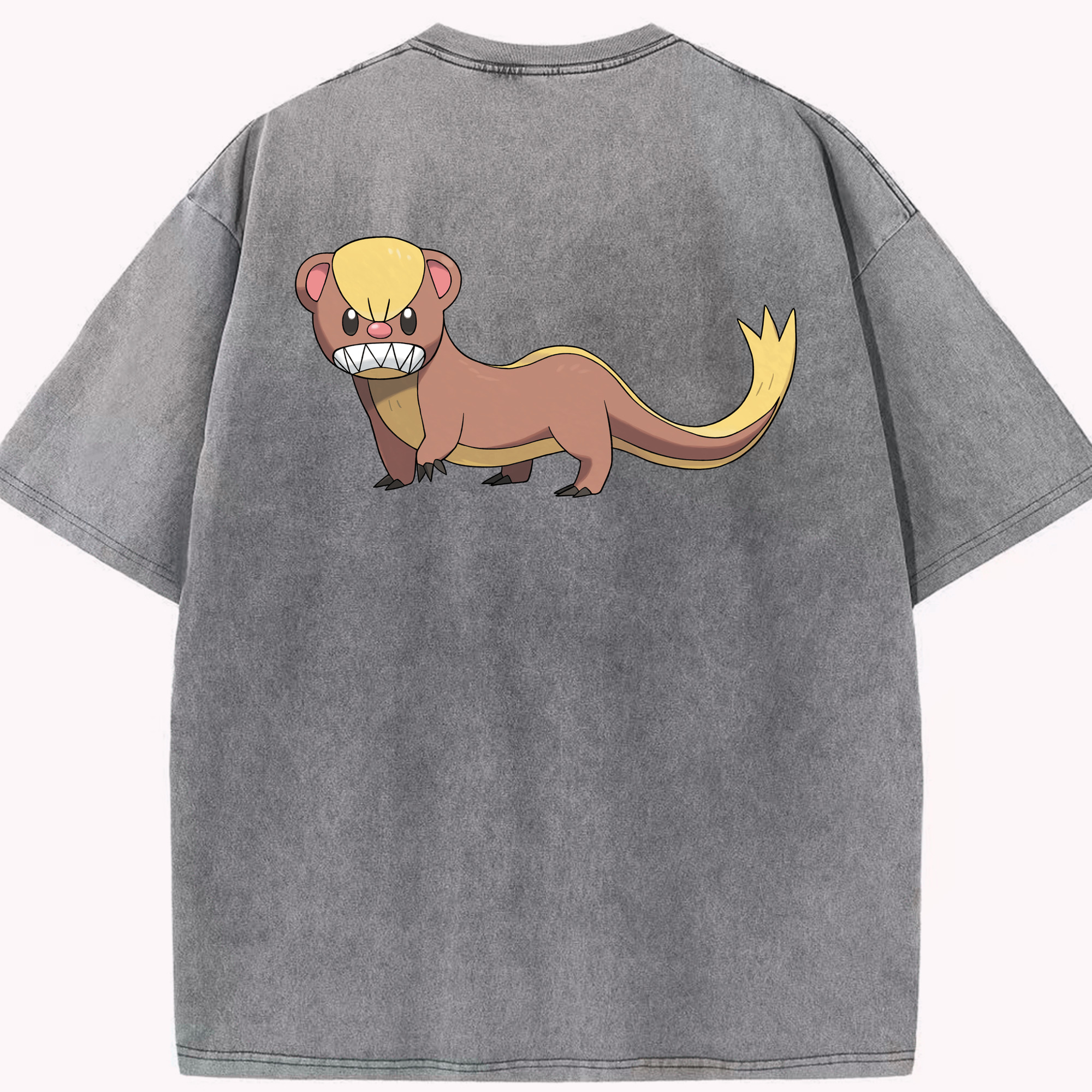 （画像用） ポケットモンスター Pokémon 綿100% ヴィンテージ風 半袖Tシャツ（背面プリント）