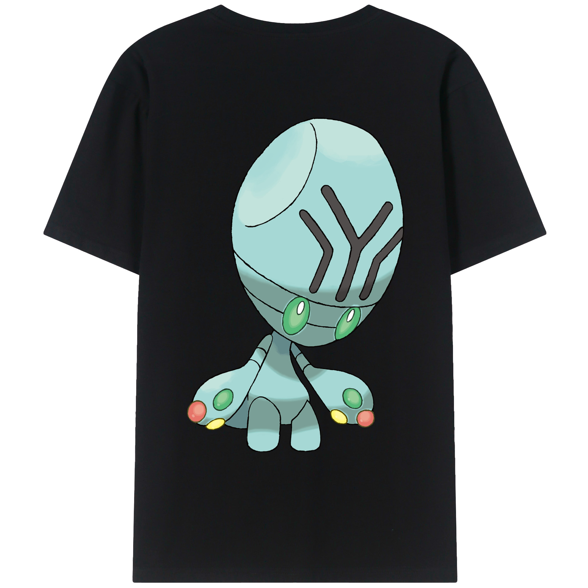 （画像用） ポケットモンスター Pokémon 綿100％ メンズ半袖Tシャツ（バックプリント） 通気性