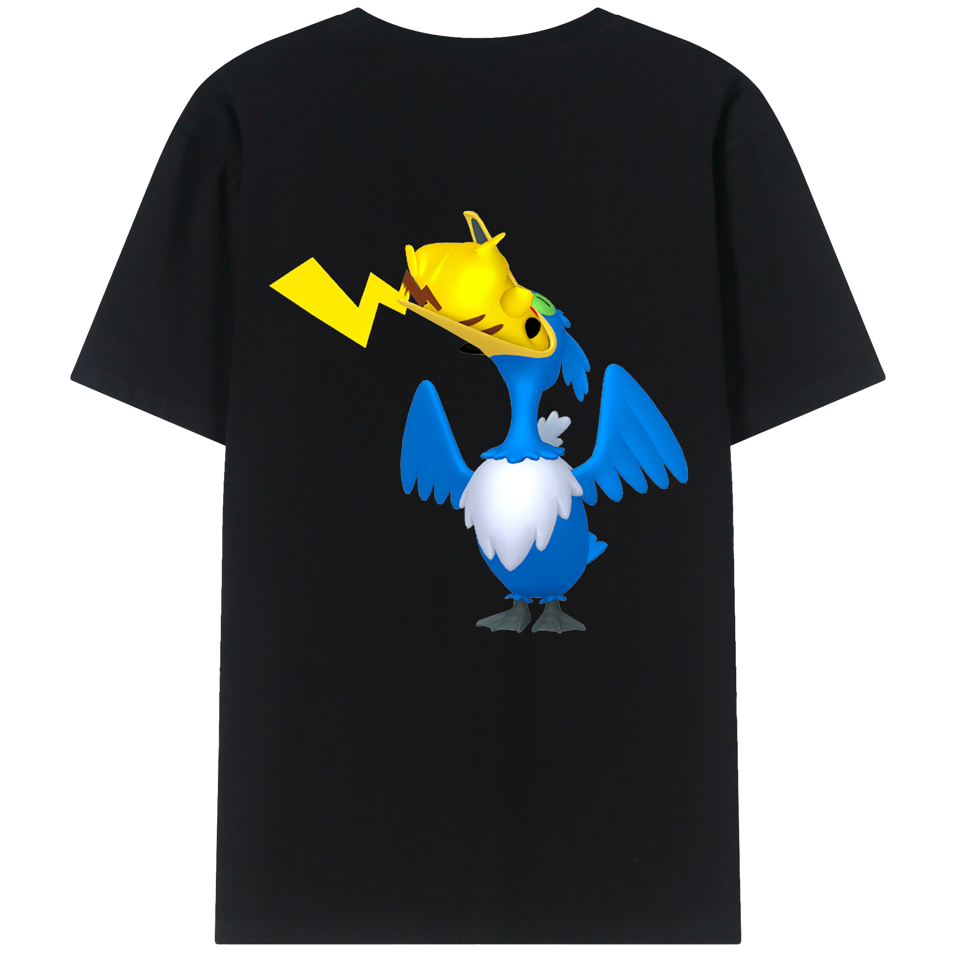 （画像用） ポケットモンスター Pokémon 綿100％ メンズ半袖Tシャツ（バックプリント） 通気性