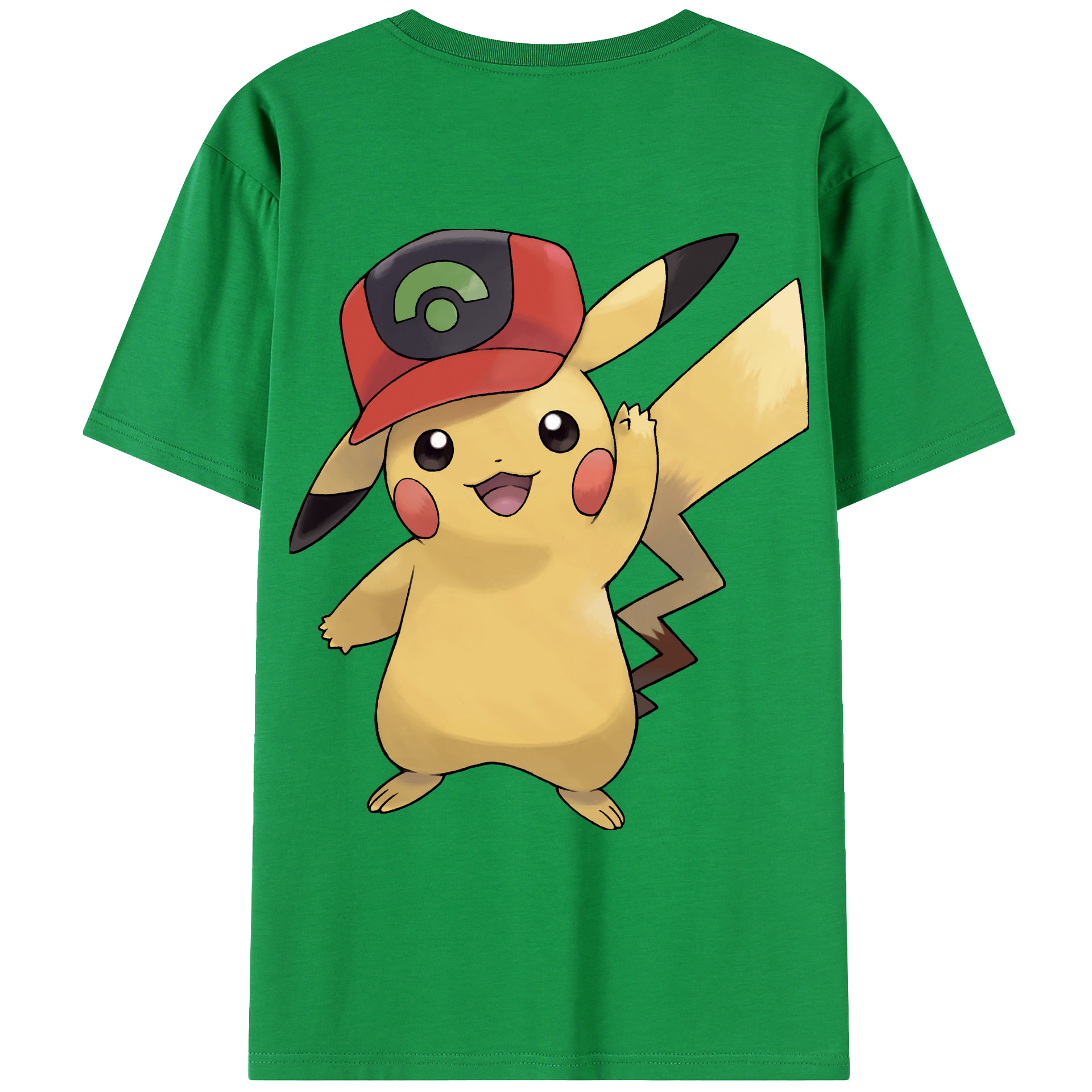 （画像用） ポケットモンスター Pokémon 綿100％ メンズ半袖Tシャツ（バックプリント） 通気性
