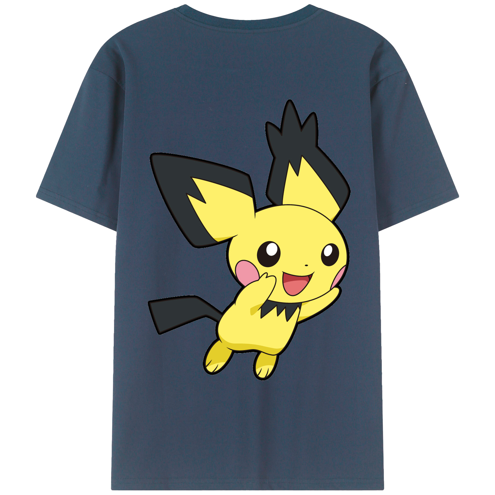 （画像用） ポケットモンスター Pokémon 綿100％ メンズ半袖Tシャツ（バックプリント） 通気性
