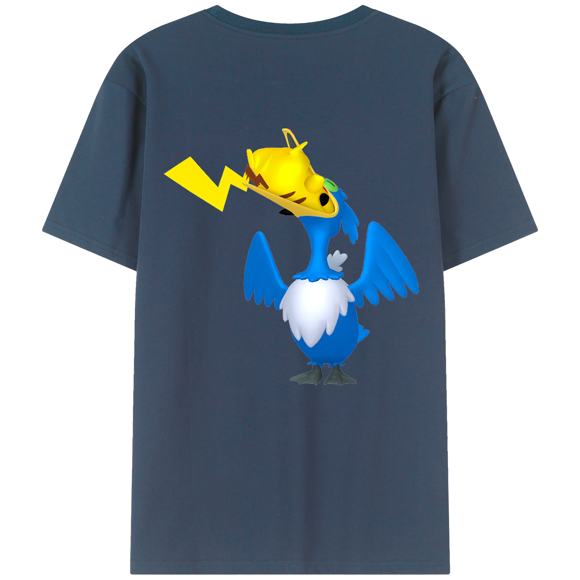 （画像用） ポケットモンスター Pokémon 綿100％ メンズ半袖Tシャツ（バックプリント） 通気性