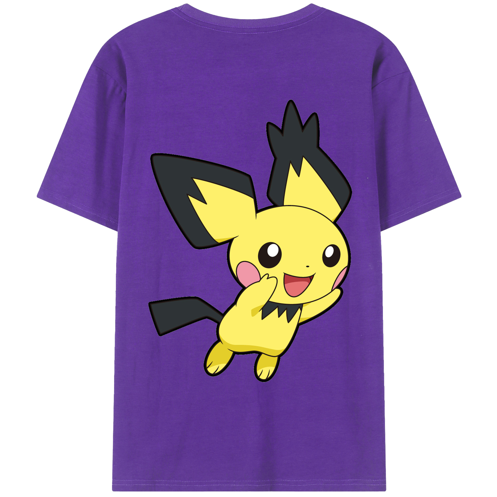 （画像用） ポケットモンスター Pokémon 綿100％ メンズ半袖Tシャツ（バックプリント） 通気性