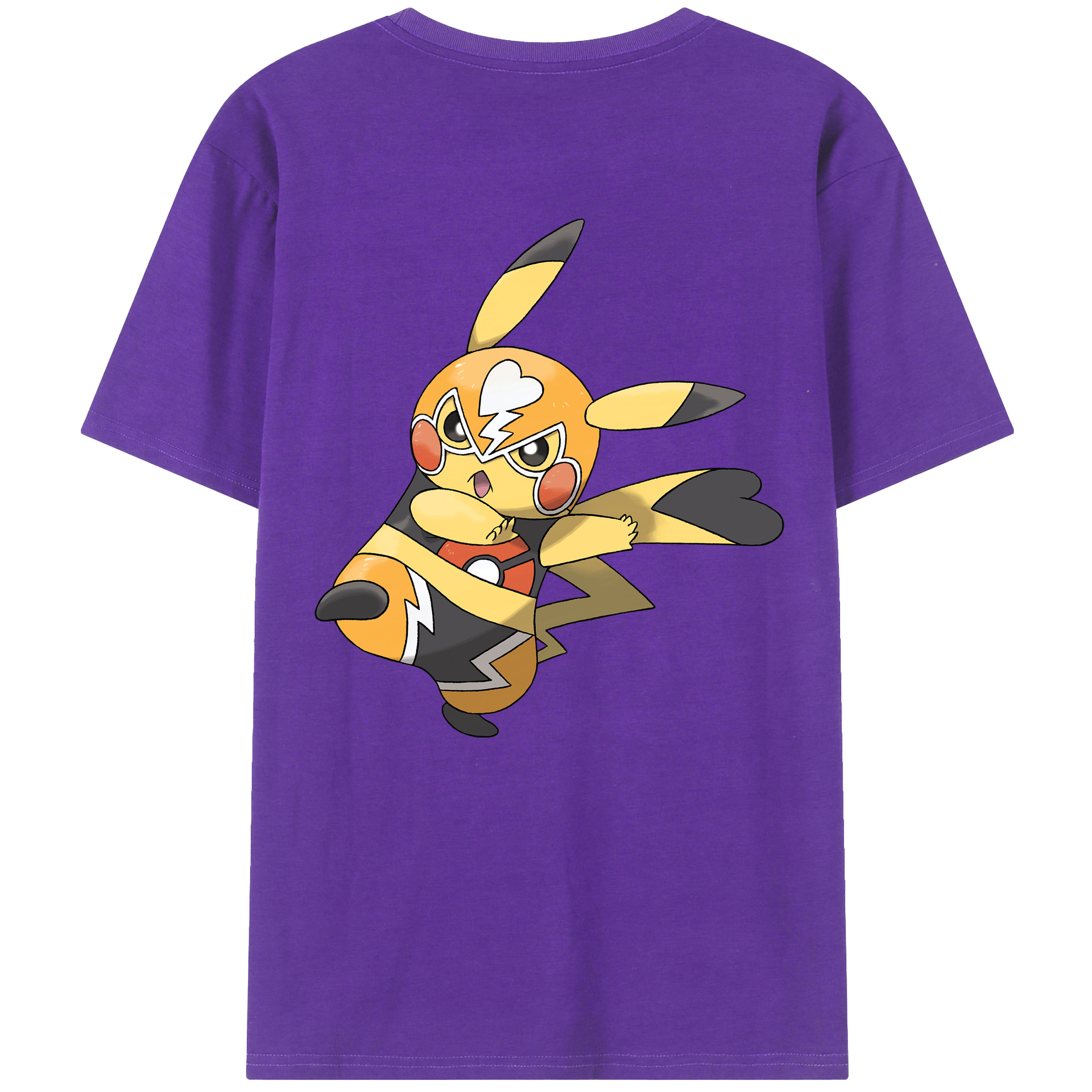 （画像用） ポケットモンスター Pokémon 綿100％ メンズ半袖Tシャツ（バックプリント） 通気性