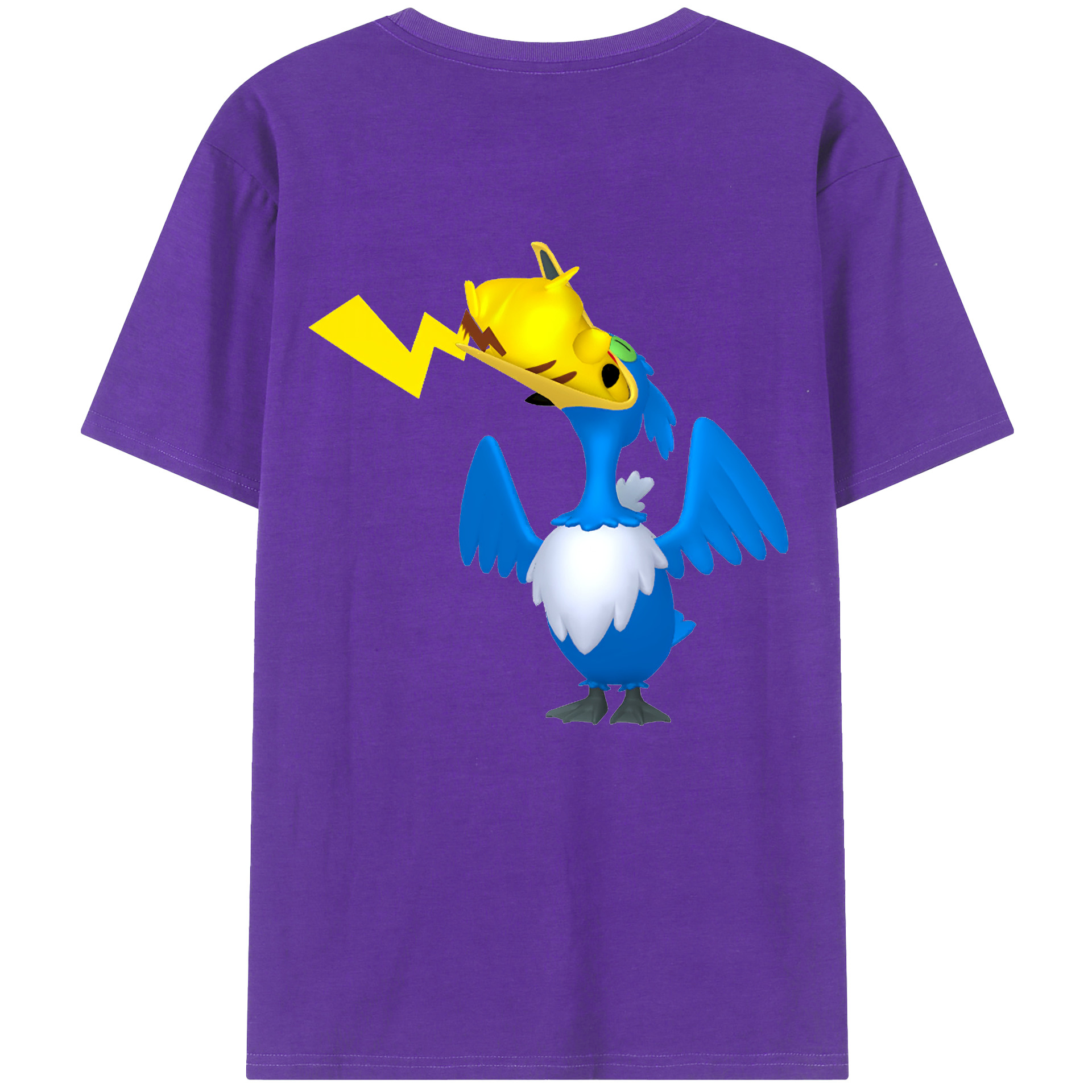 （画像用） ポケットモンスター Pokémon 綿100％ メンズ半袖Tシャツ（バックプリント） 通気性