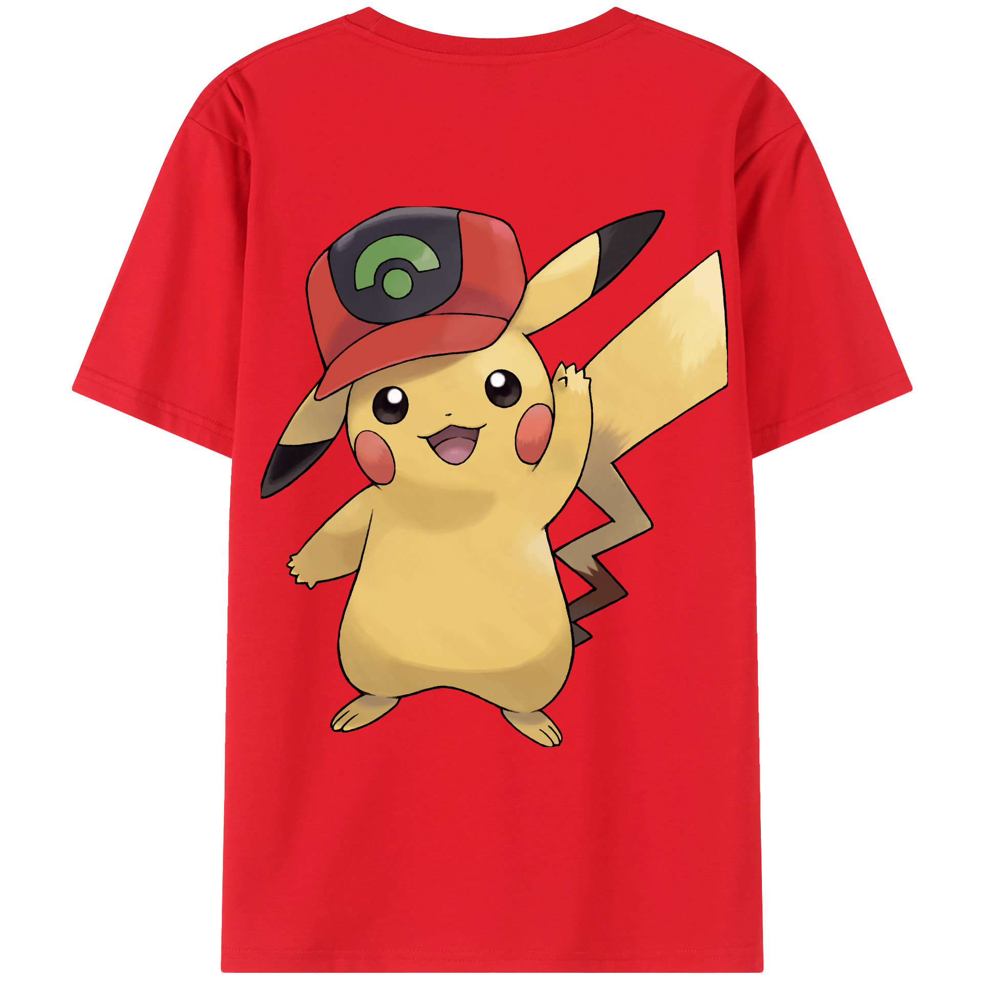 （画像用） ポケットモンスター Pokémon 綿100％ メンズ半袖Tシャツ（バックプリント） 通気性