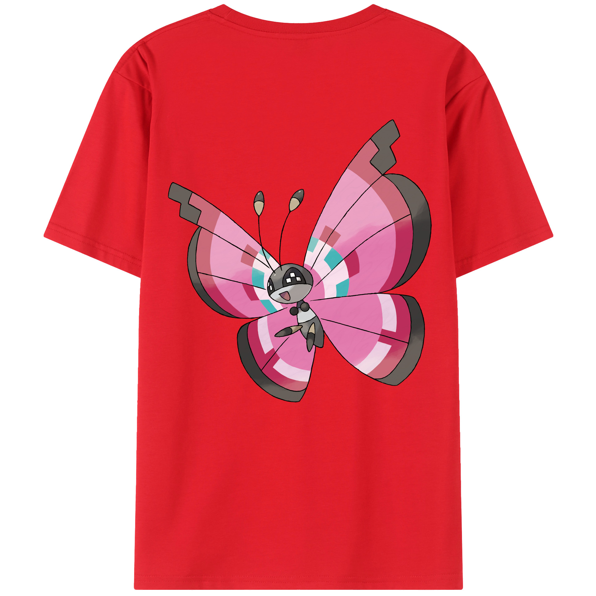 （画像用） ポケットモンスター Pokémon 綿100％ メンズ半袖Tシャツ（バックプリント） 通気性