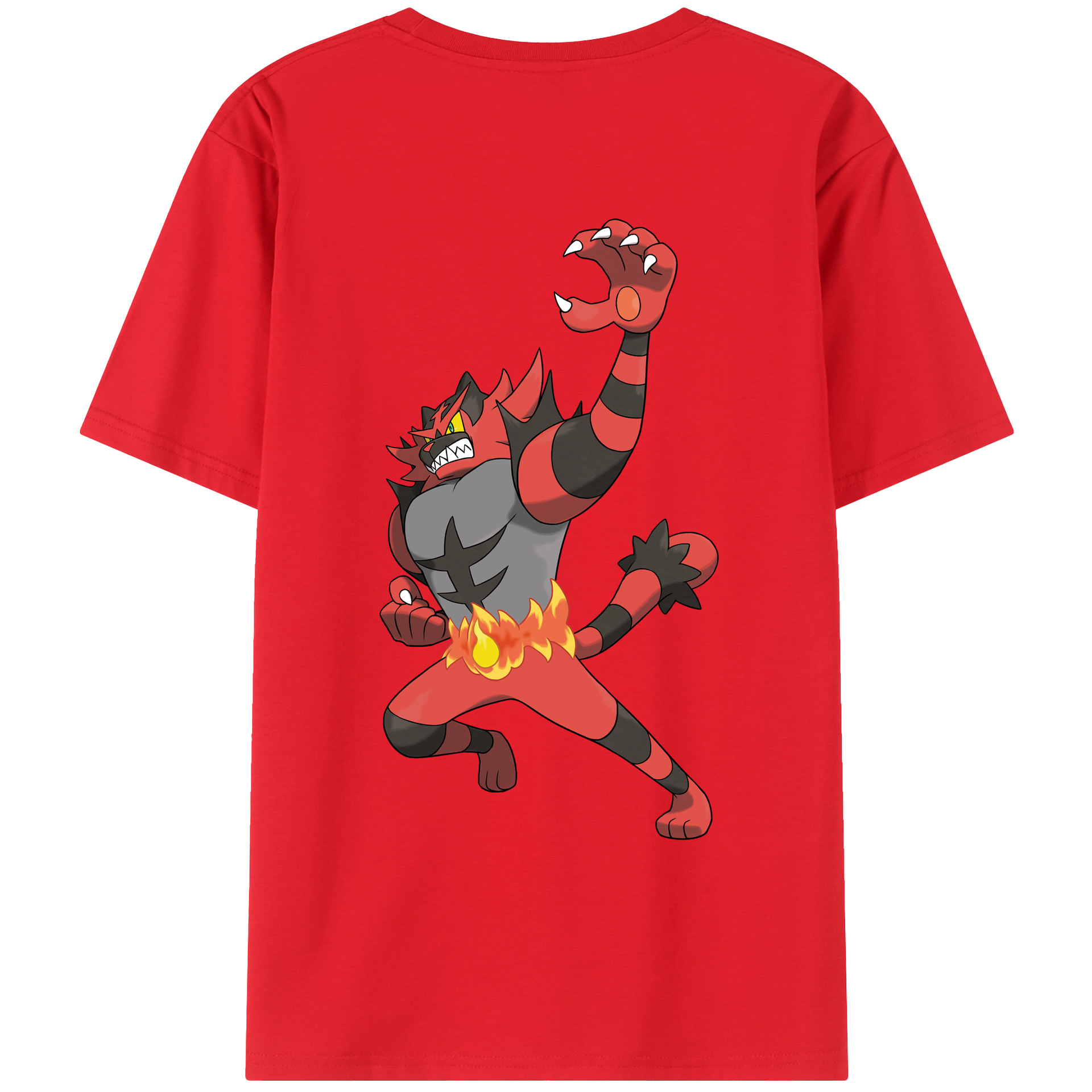 （画像用） ポケットモンスター Pokémon 綿100％ メンズ半袖Tシャツ（バックプリント） 通気性