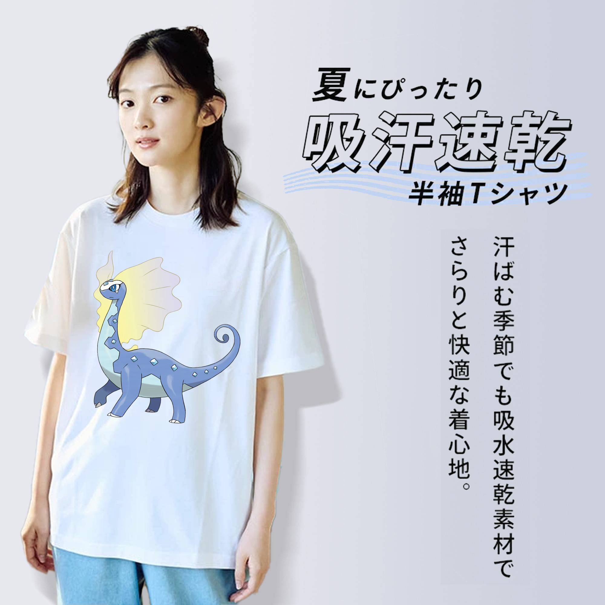 ポケットモンスター Pokémon レディースカジュアルプリントTシャツ（綿100％）