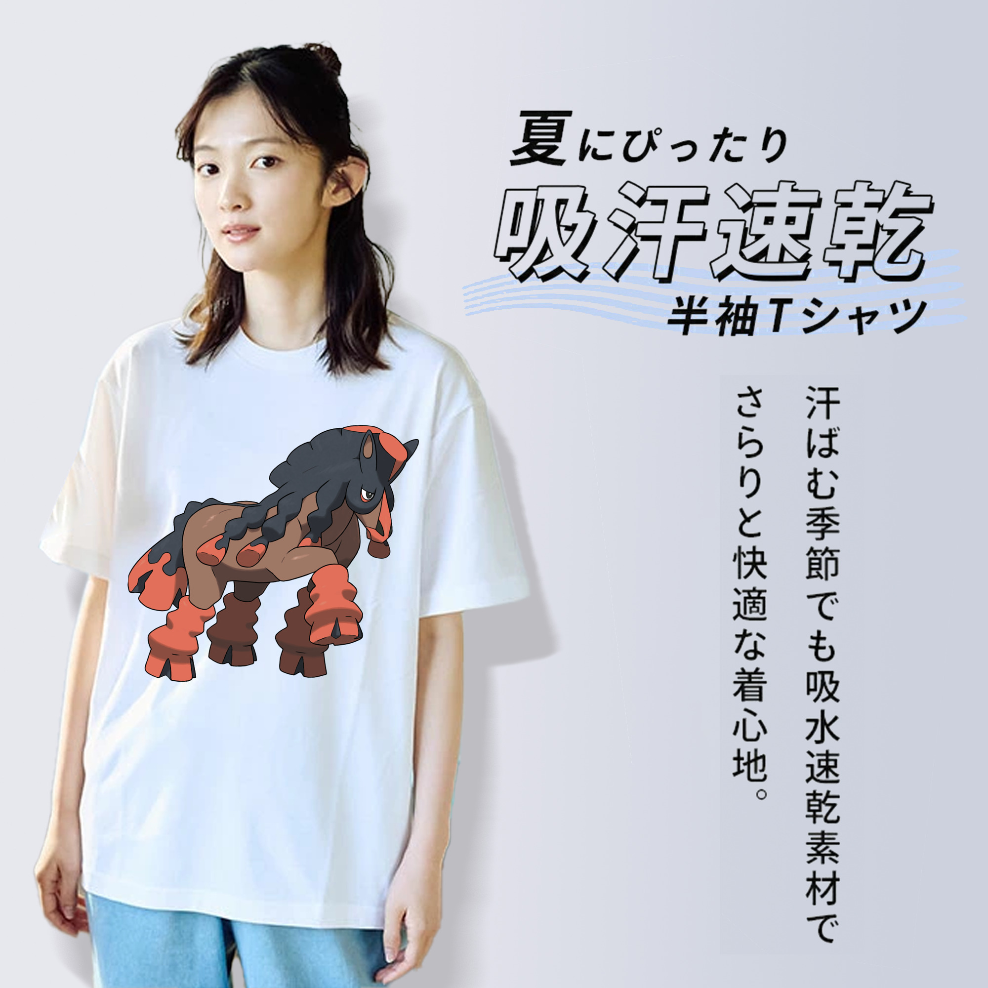 ポケットモンスター Pokémon レディースカジュアルプリントTシャツ（綿100％）