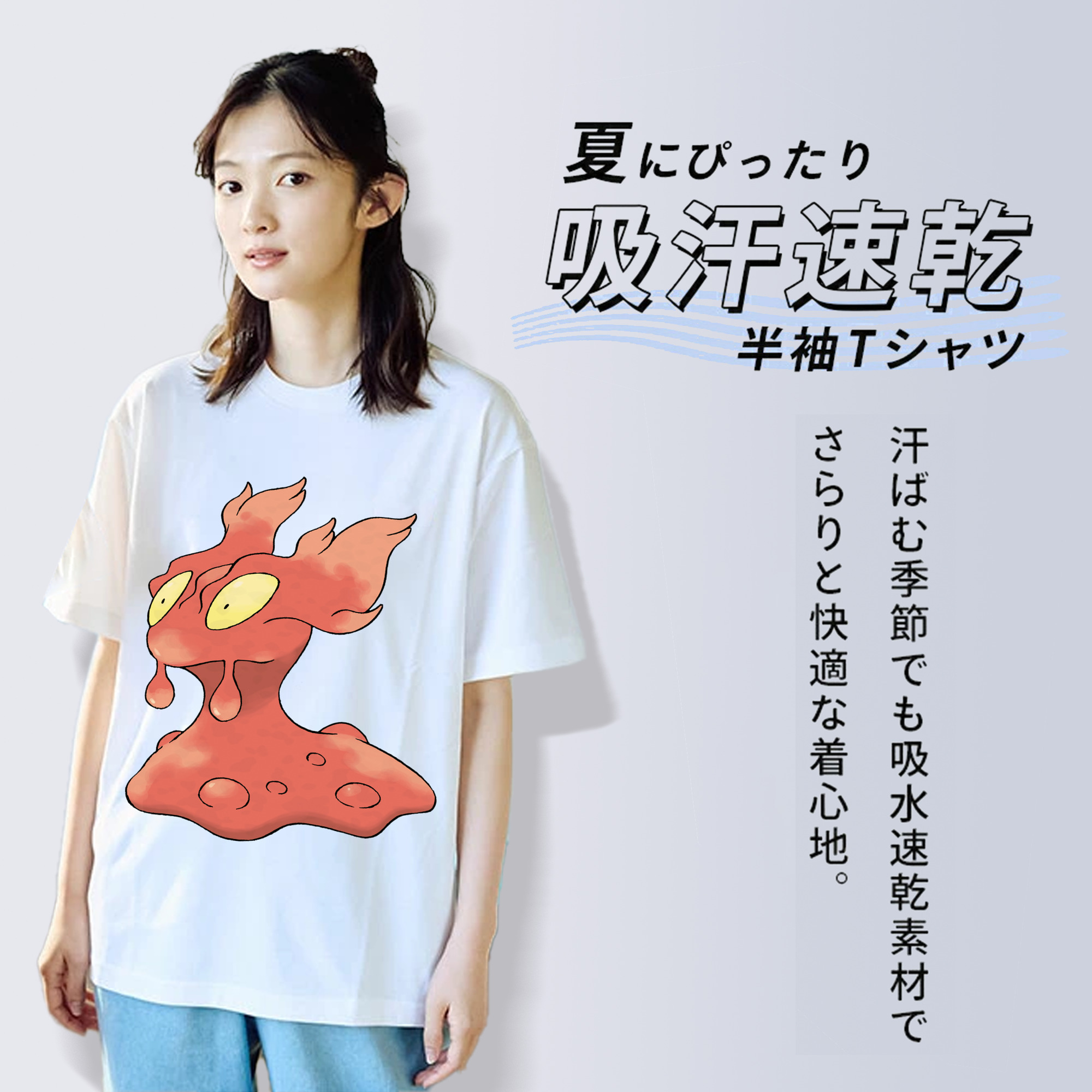 ポケットモンスター Pokémon レディースカジュアルプリントTシャツ（綿100％）