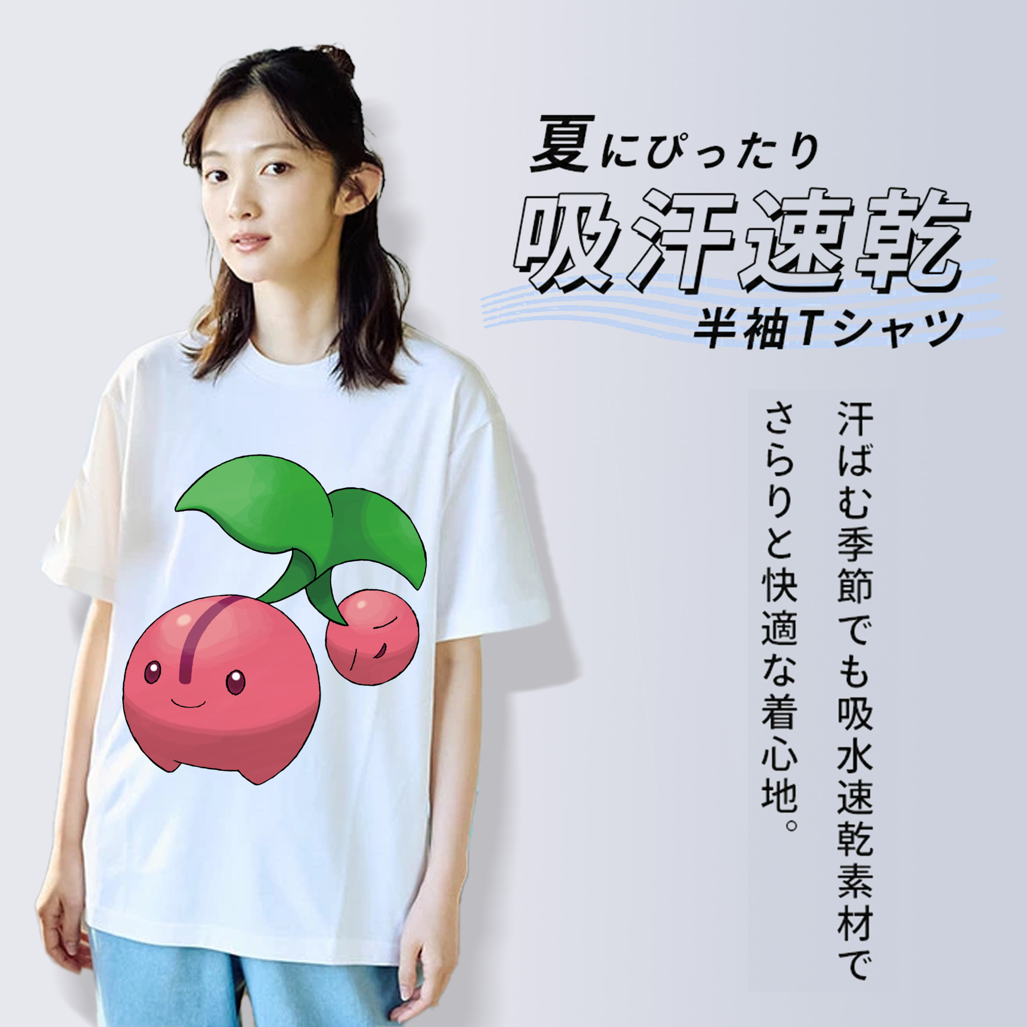 ポケットモンスター Pokémon レディースカジュアルプリントTシャツ（綿100％）