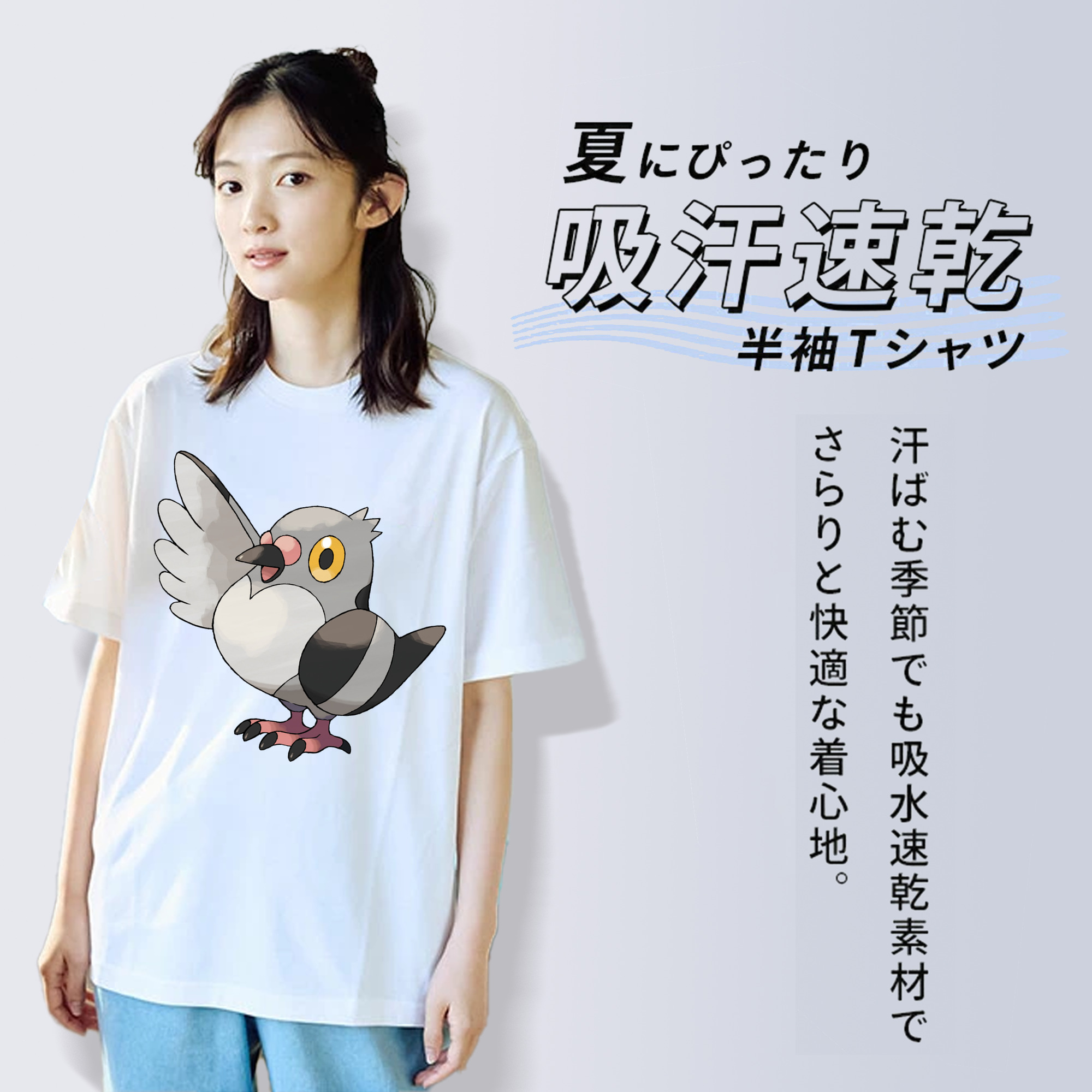 ポケットモンスター Pokémon レディースカジュアルプリントTシャツ（綿100％）