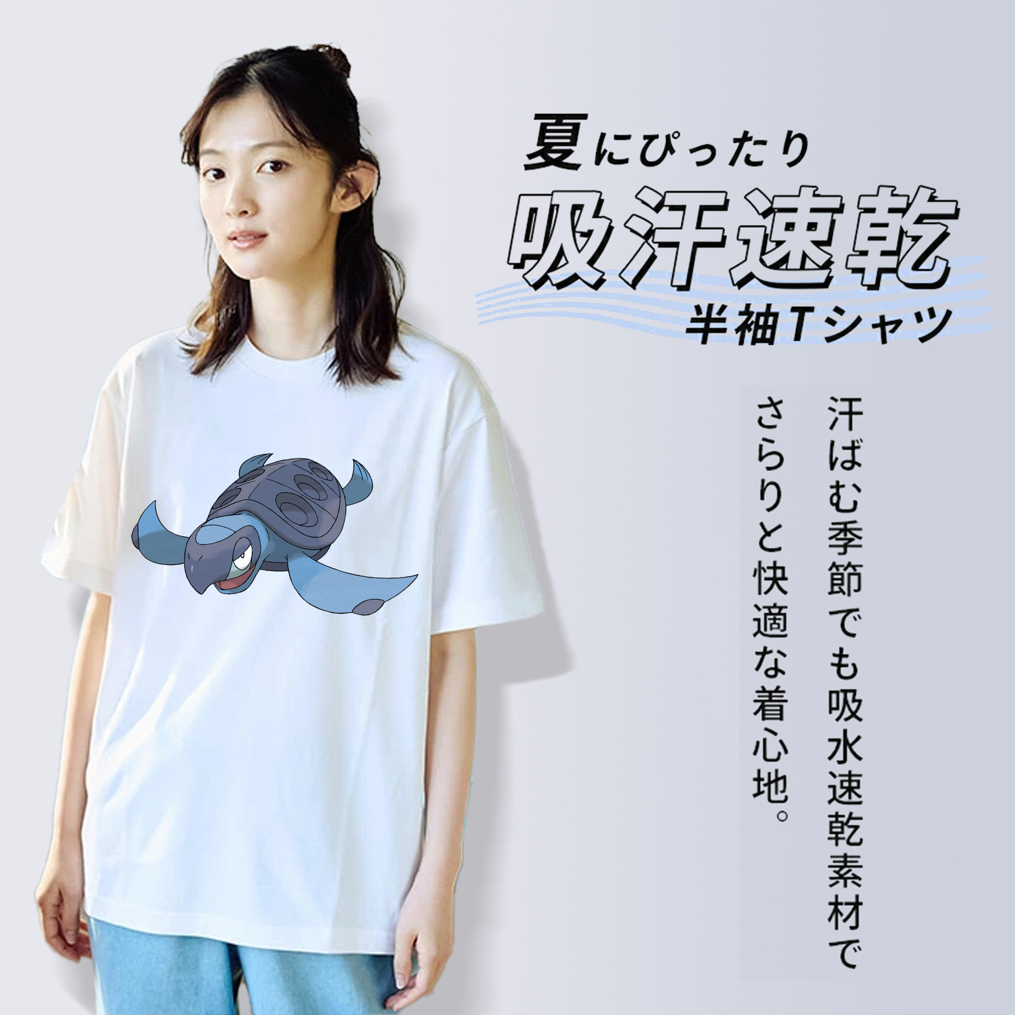 ポケットモンスター Pokémon レディースカジュアルプリントTシャツ（綿100％）