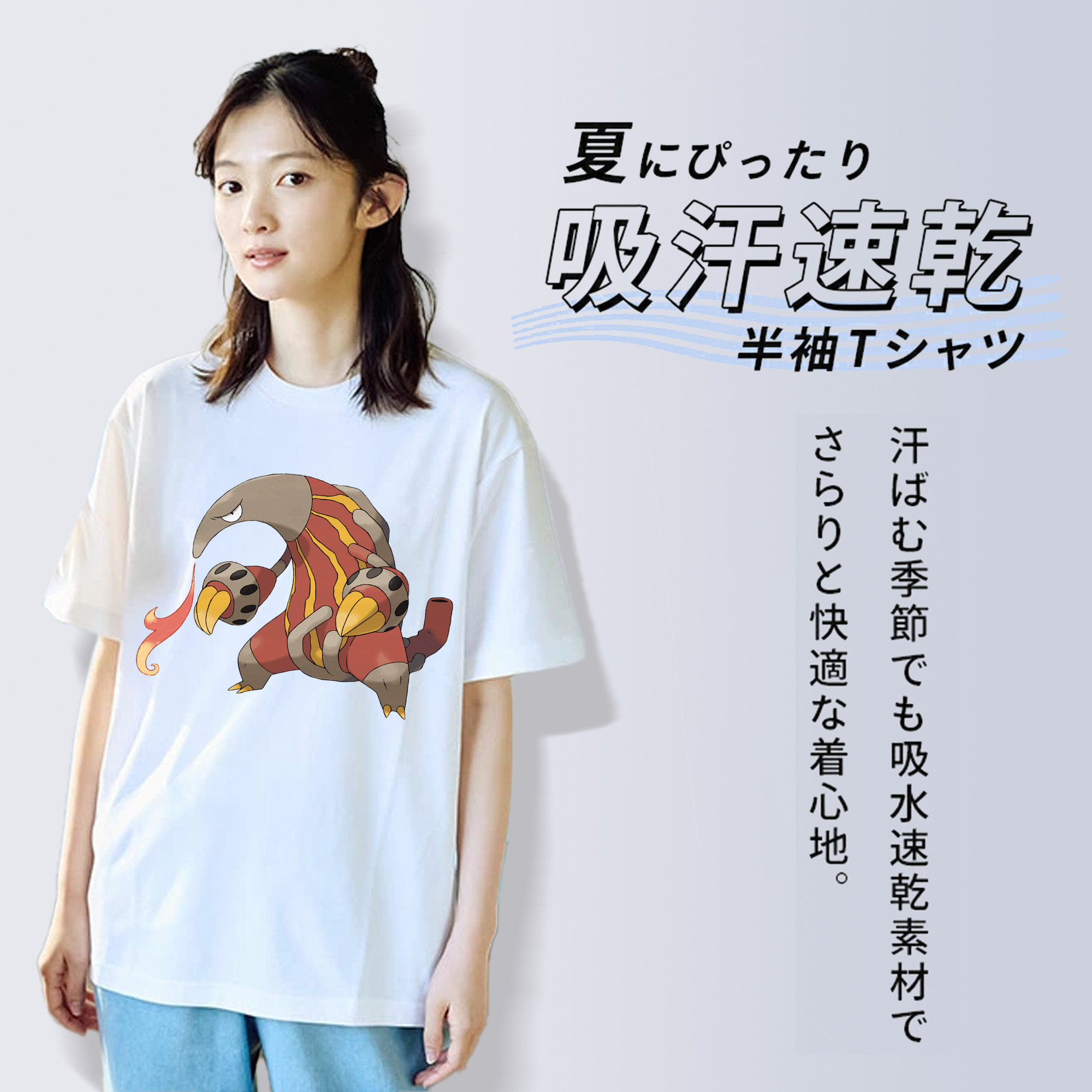 ポケットモンスター Pokémon レディースカジュアルプリントTシャツ（綿100％）