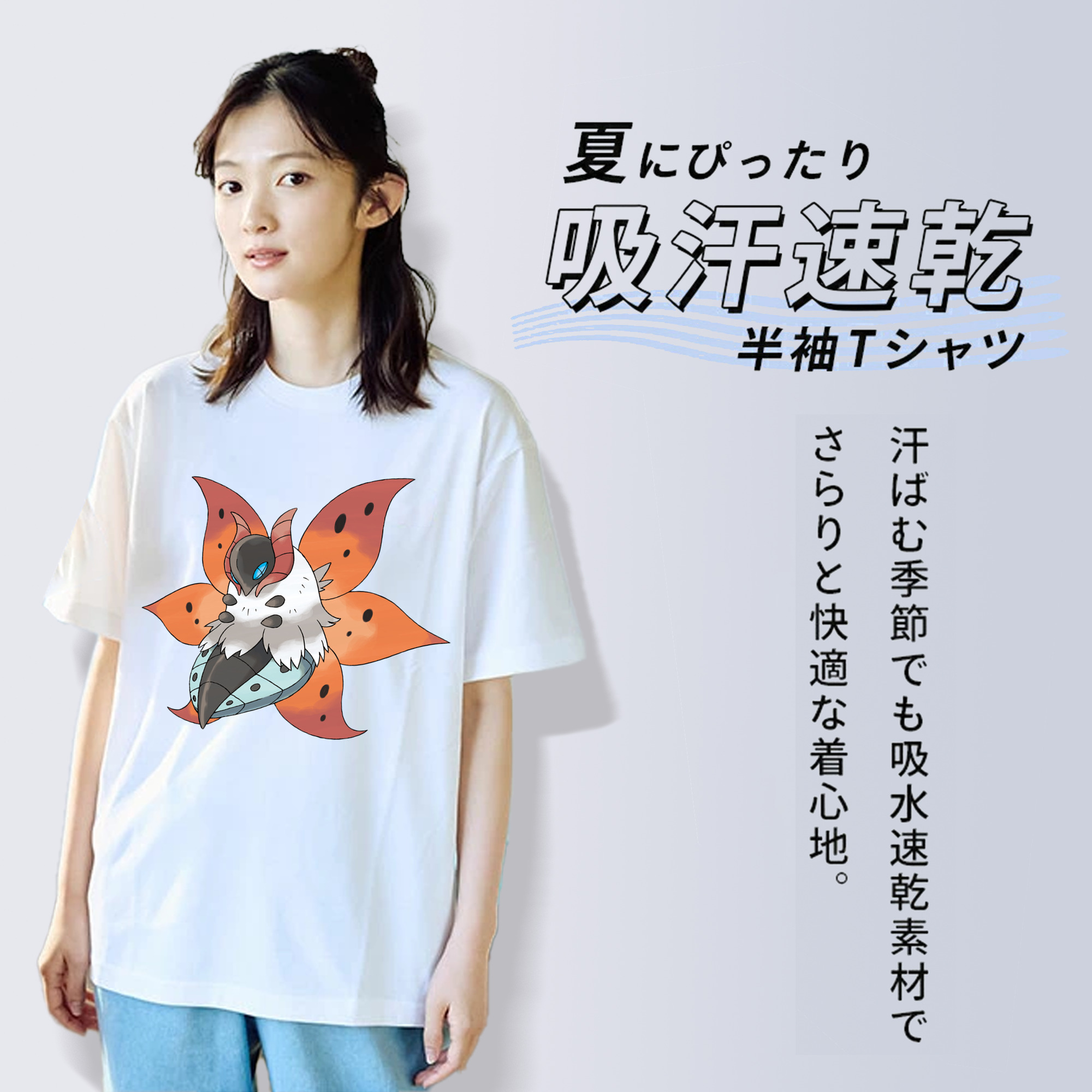 ポケットモンスター Pokémon レディースカジュアルプリントTシャツ（綿100％）