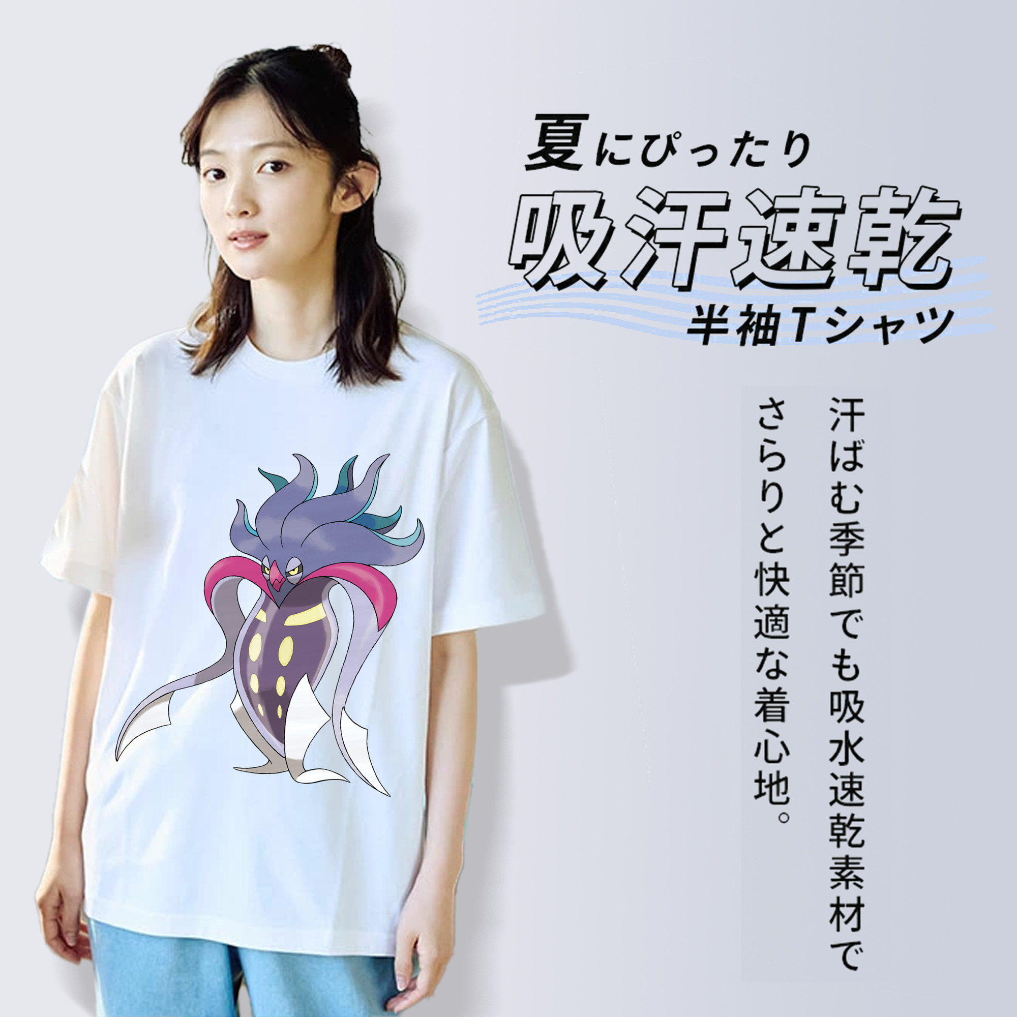 ポケットモンスター Pokémon レディースカジュアルプリントTシャツ（綿100％）