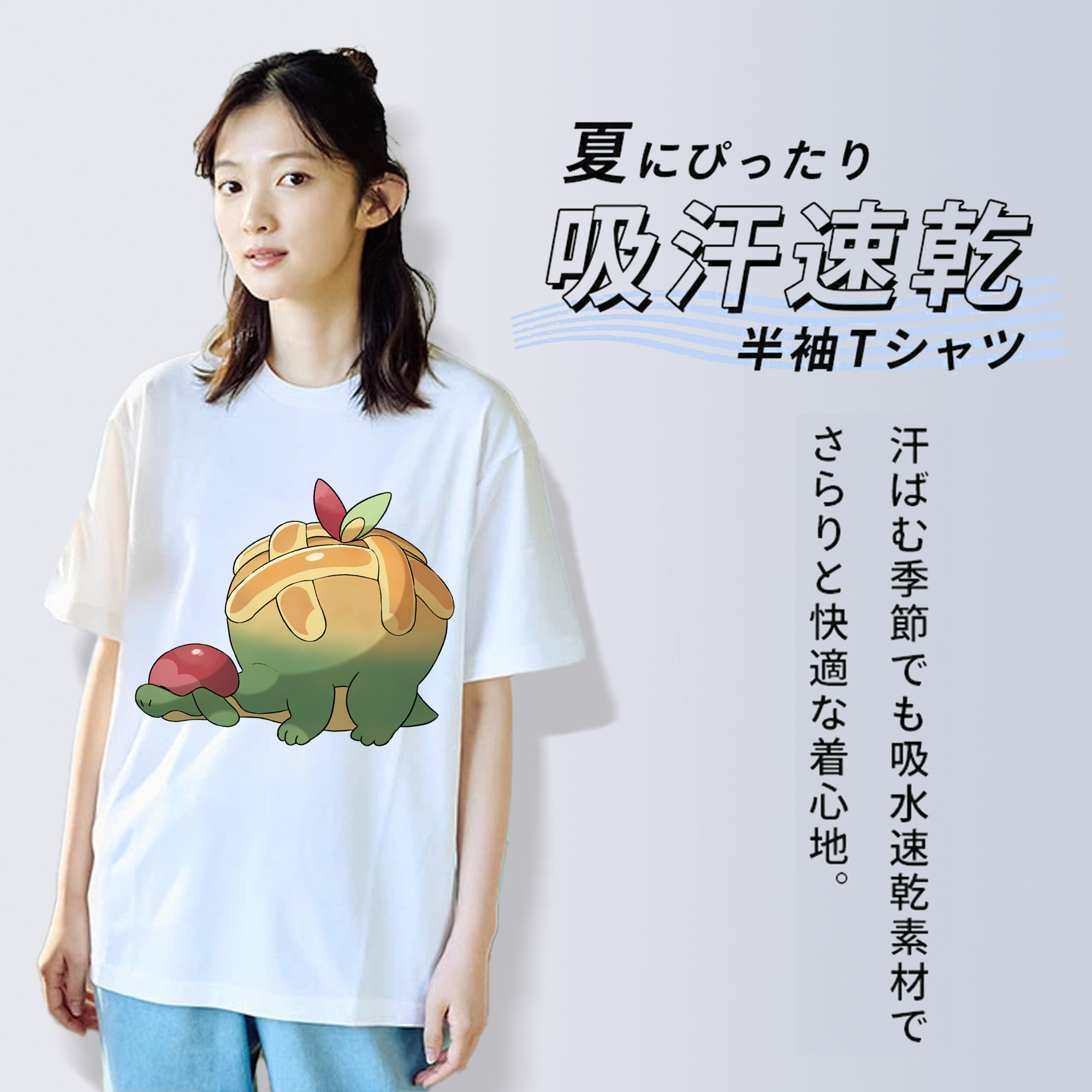 ポケットモンスター Pokémon レディースカジュアルプリントTシャツ（綿100％）