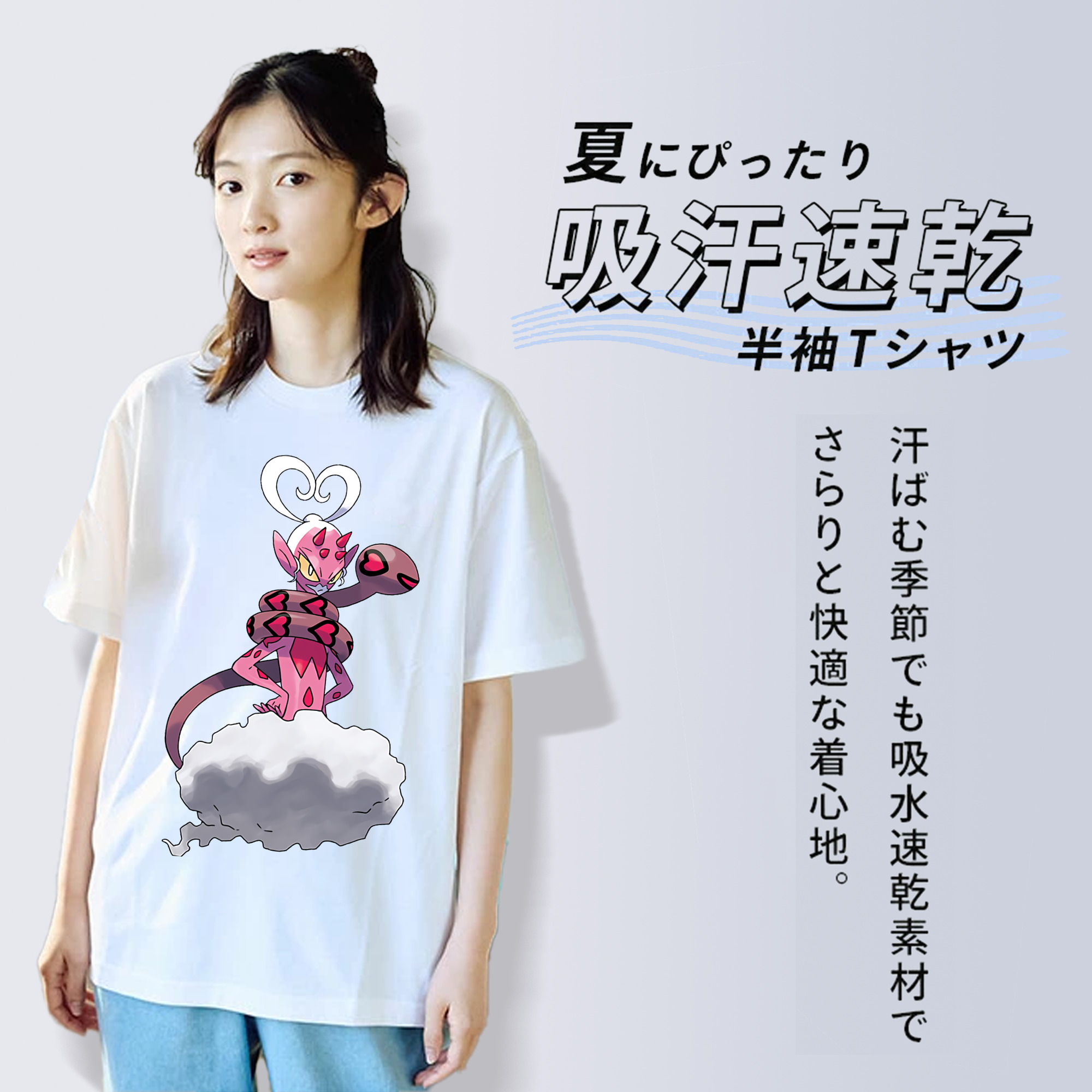 ポケットモンスター Pokémon レディースカジュアルプリントTシャツ（綿100％）