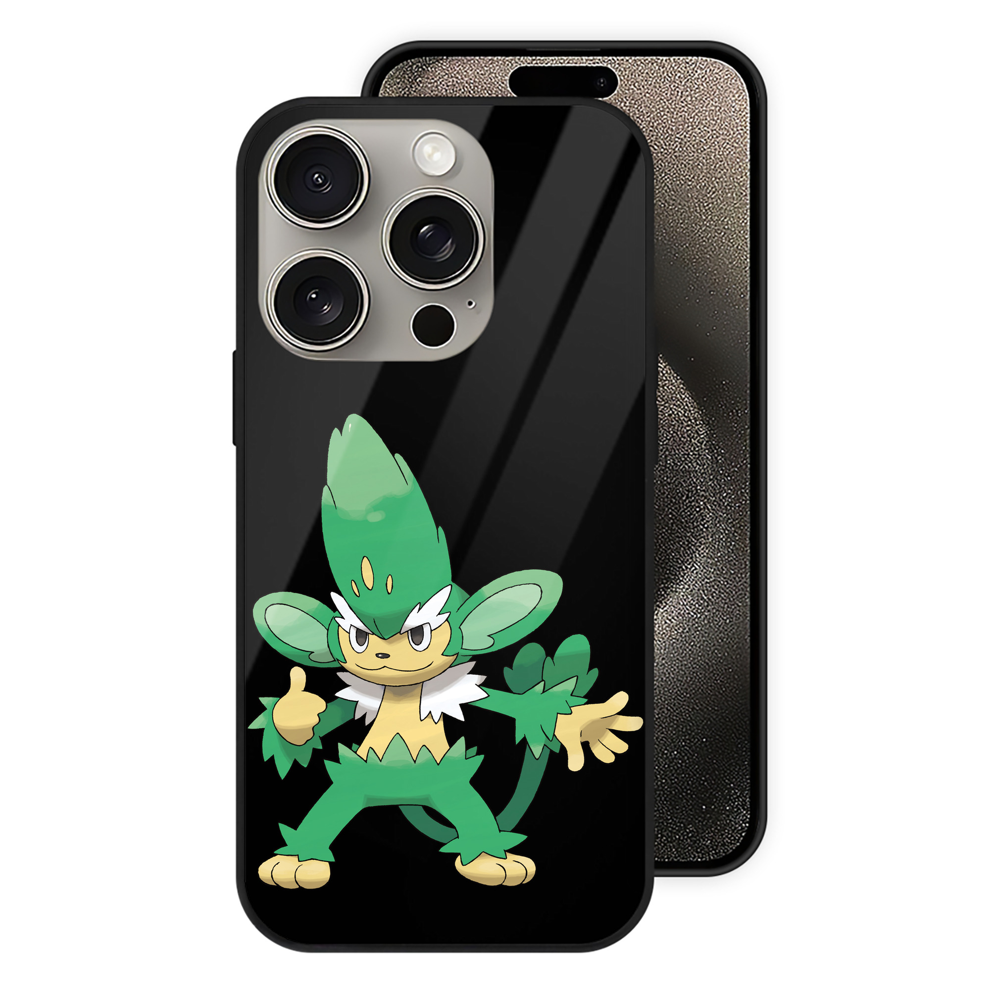 ポケットモンスター Pokémon 【iPhone15Pro対応】スマホケース 耐衝撃＆黄変防止 背面ガラス
