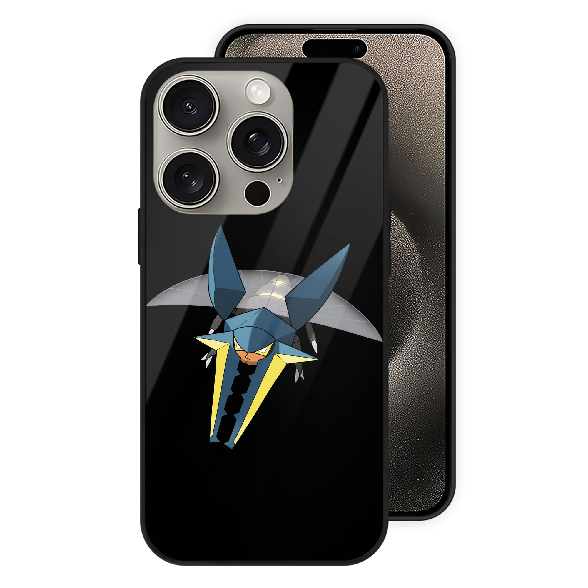 ポケットモンスター Pokémon 【iPhone15Pro対応】スマホケース 耐衝撃＆黄変防止 背面ガラス