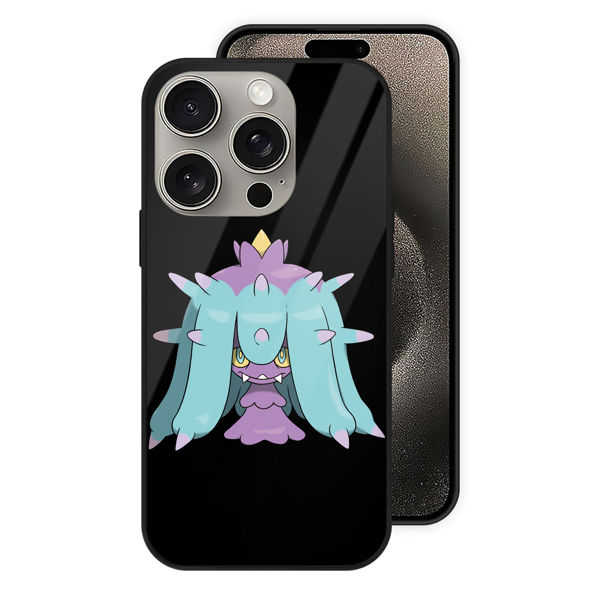 ポケットモンスター Pokémon 【iPhone15Pro対応】スマホケース 耐衝撃＆黄変防止 背面ガラス