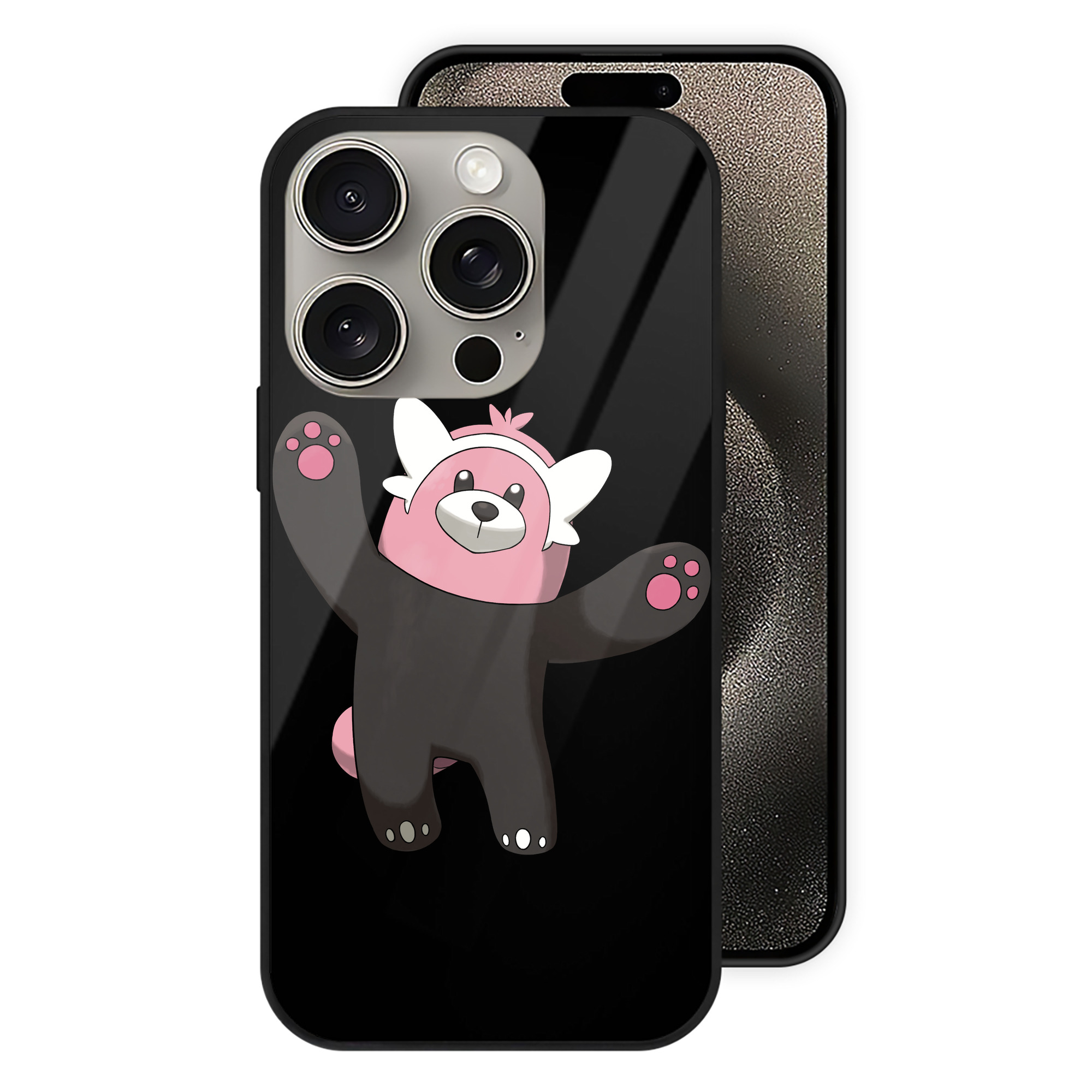 ポケットモンスター Pokémon 【iPhone15Pro対応】スマホケース 耐衝撃＆黄変防止 背面ガラス