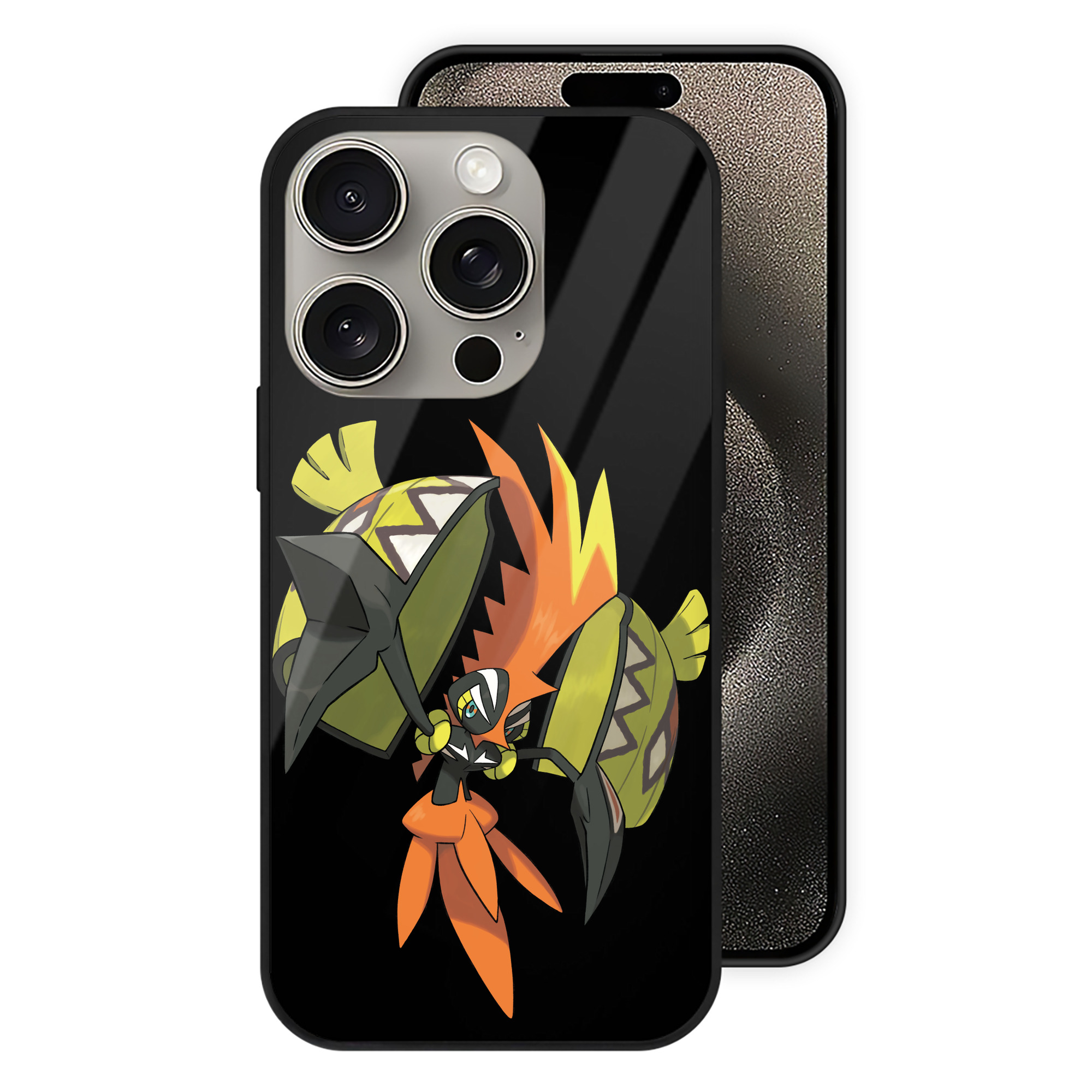 ポケットモンスター Pokémon 【iPhone15Pro対応】スマホケース 耐衝撃＆黄変防止 背面ガラス